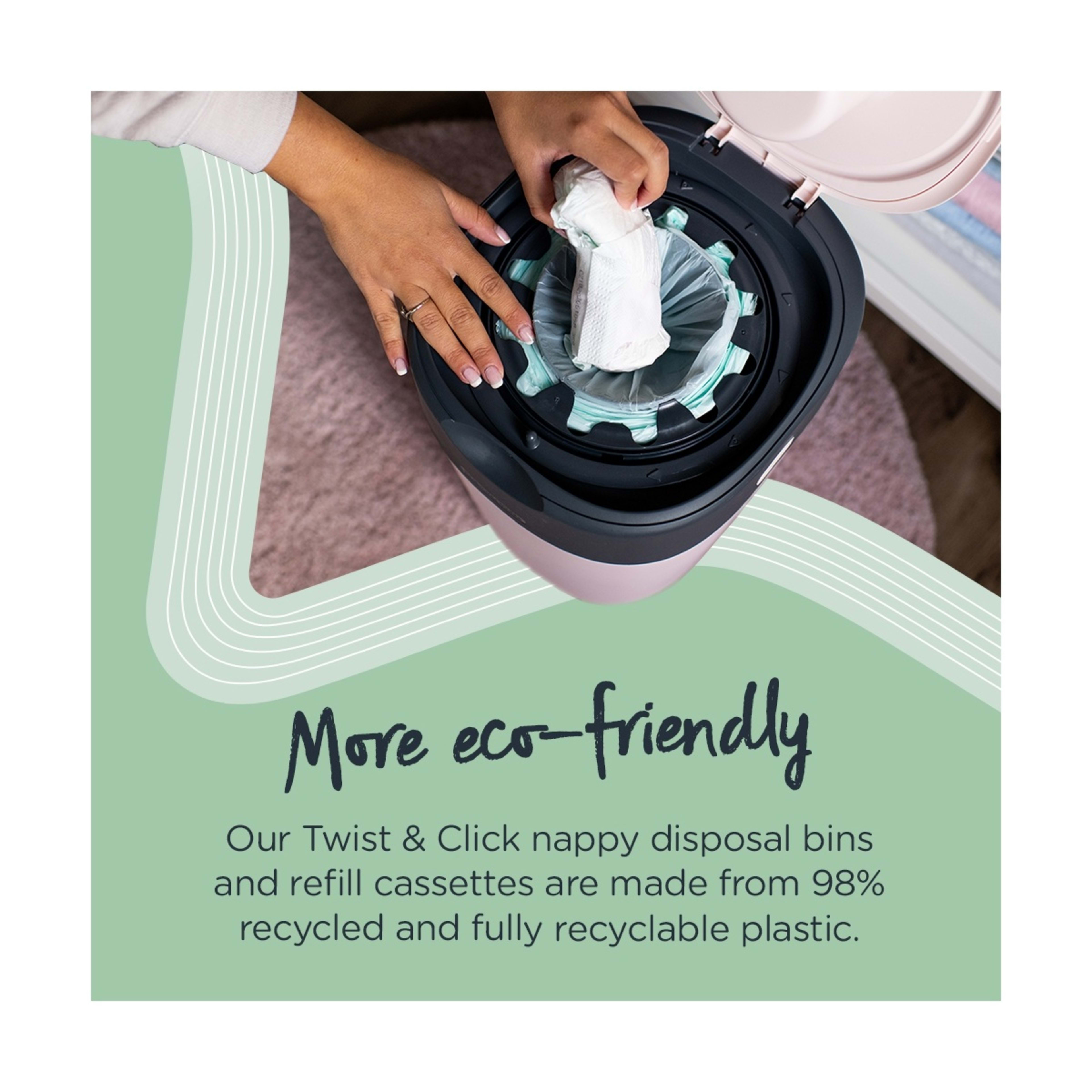 Tommee Tippee Twist & Click Advanced Nappy Disposal System Cotton White