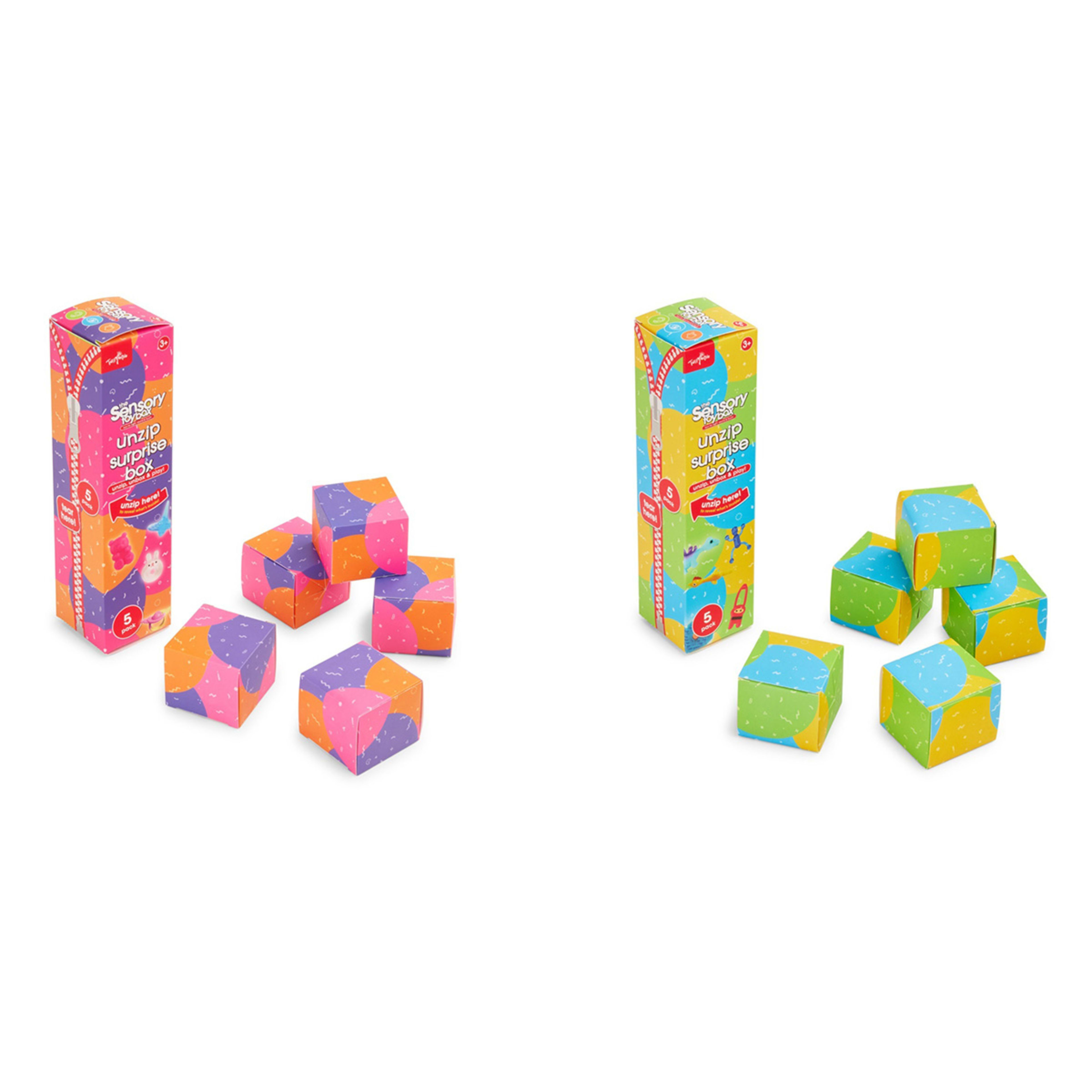 2 5 Pack ToyMania The Sensory Toy Box Unzip Surprise Box - Assorted, 2 of 5