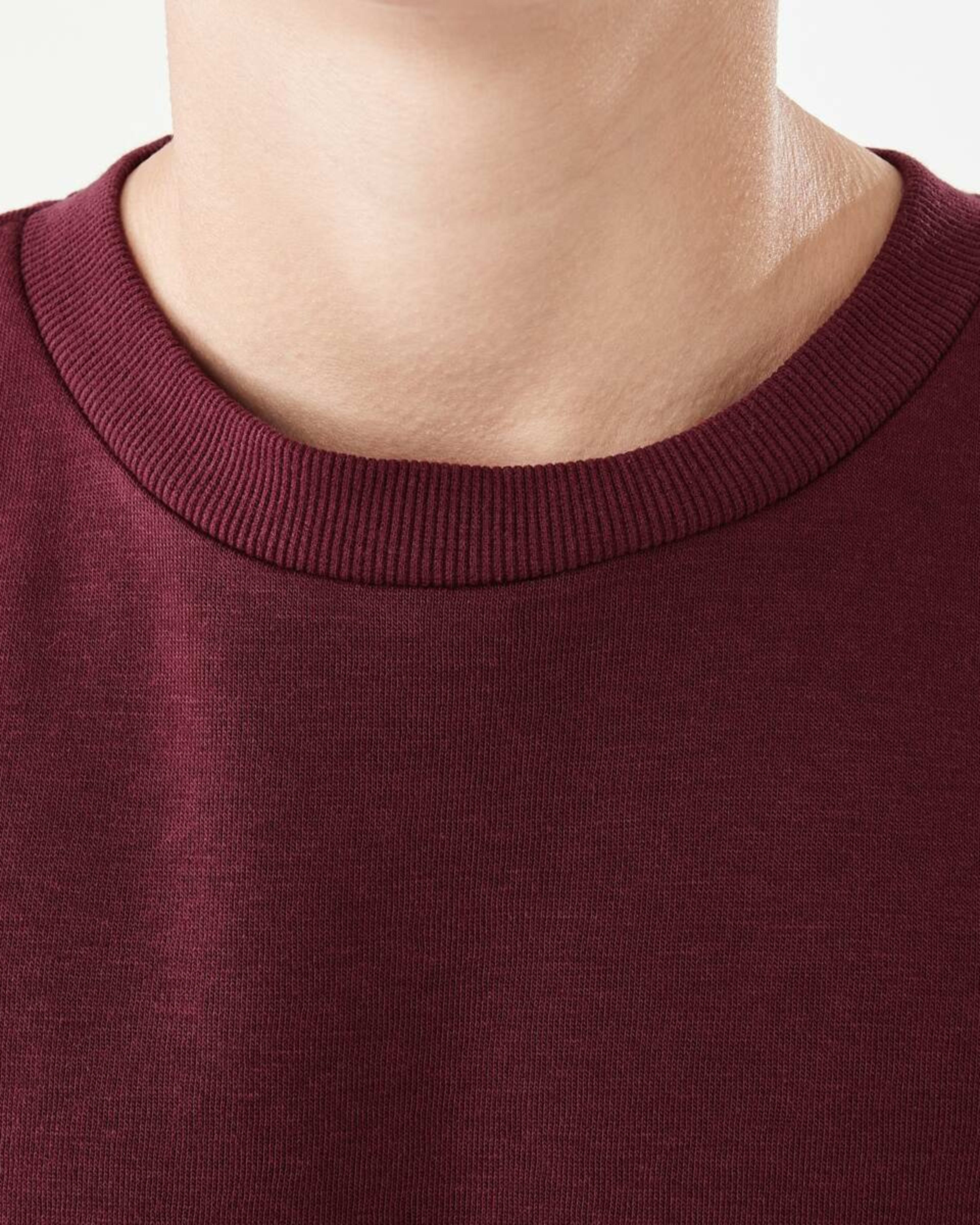 4 Basic Crew Sweatshirt Burgundy, 4 of 9