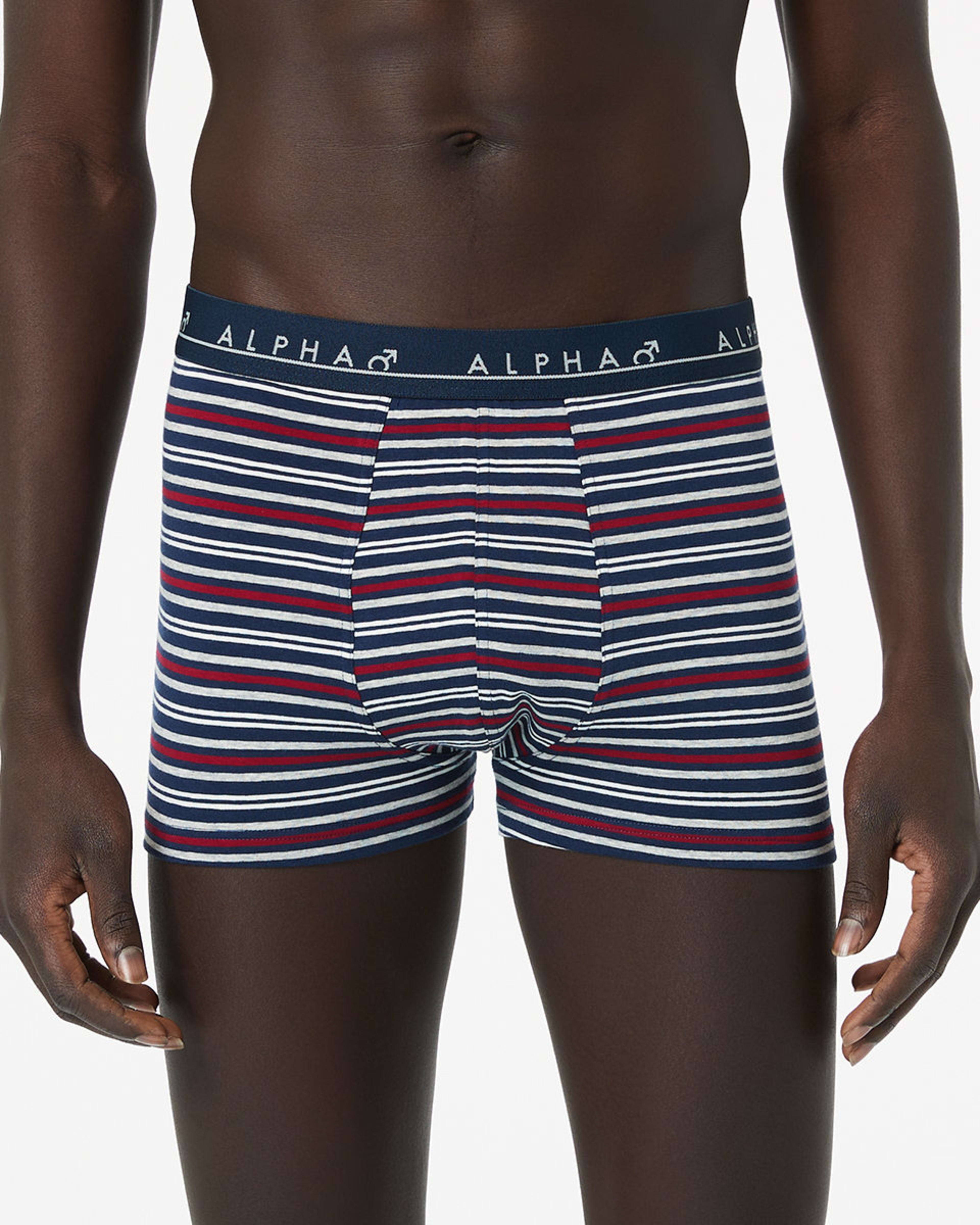 2 5 Pack Stripe and Plain Trunks RED NAVY GREY MULTI, 2 of 10