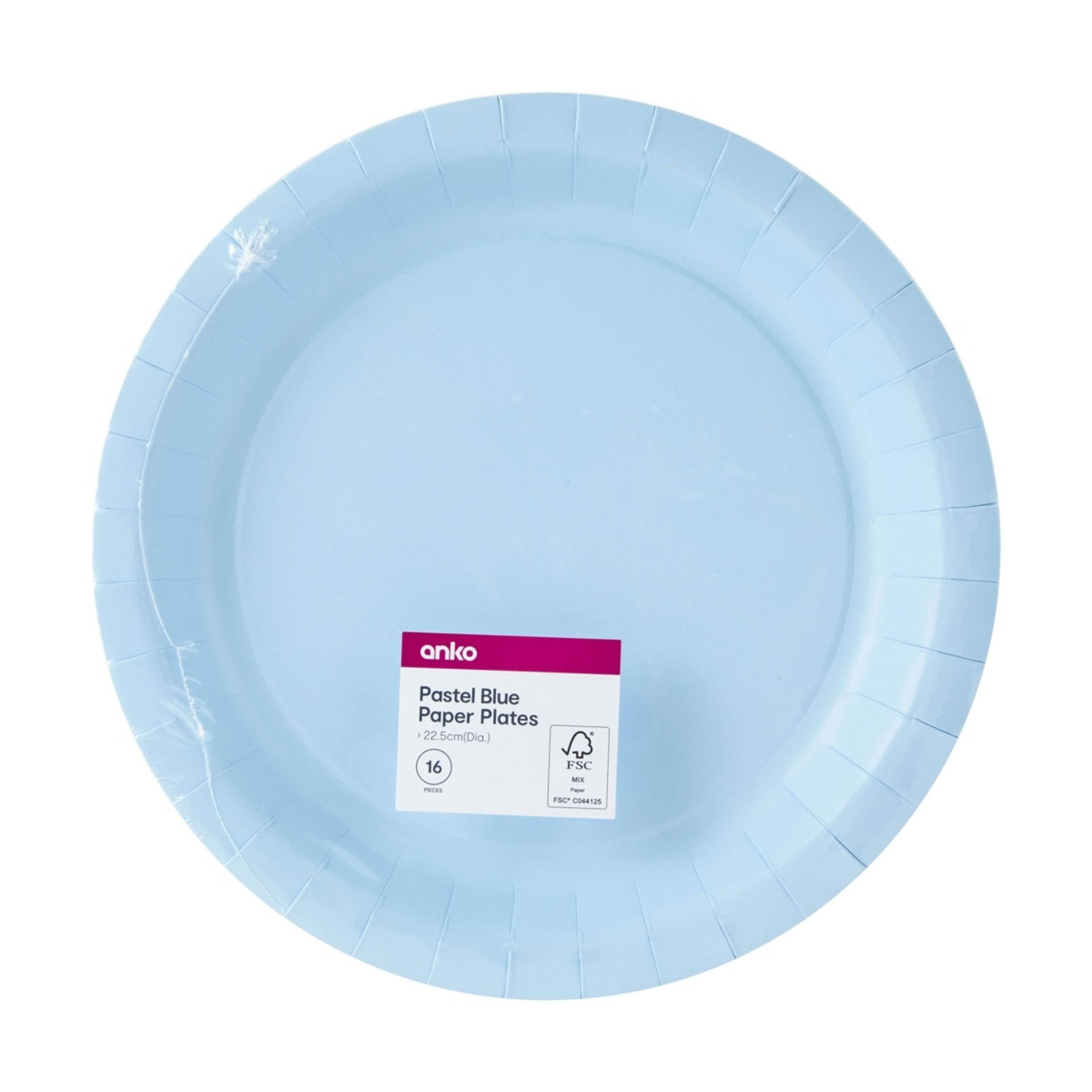 4 16 Piece Pastel Blue Paper Plates, 4 of 4