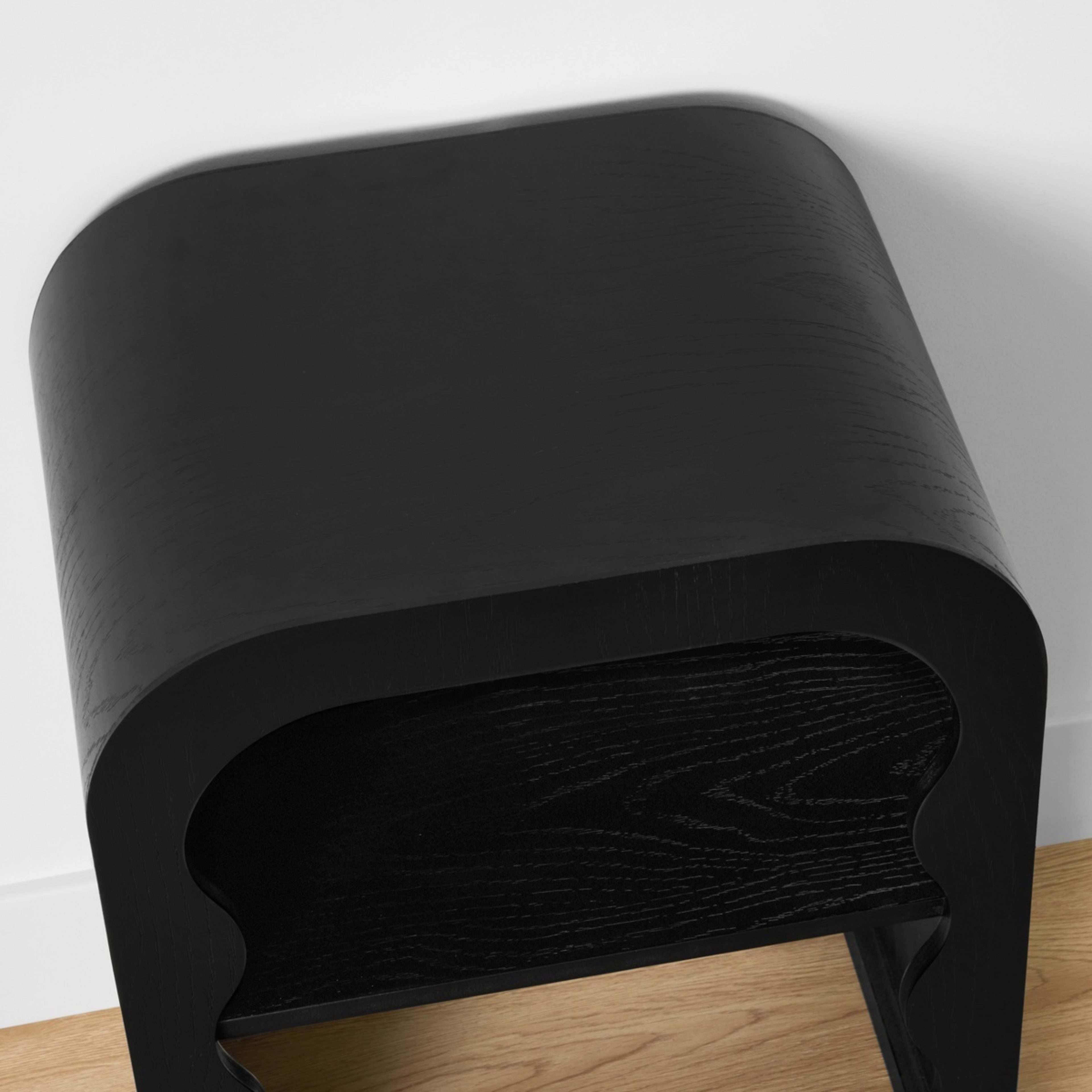 6 Ebony Wave Bedside Table, 6 of 10