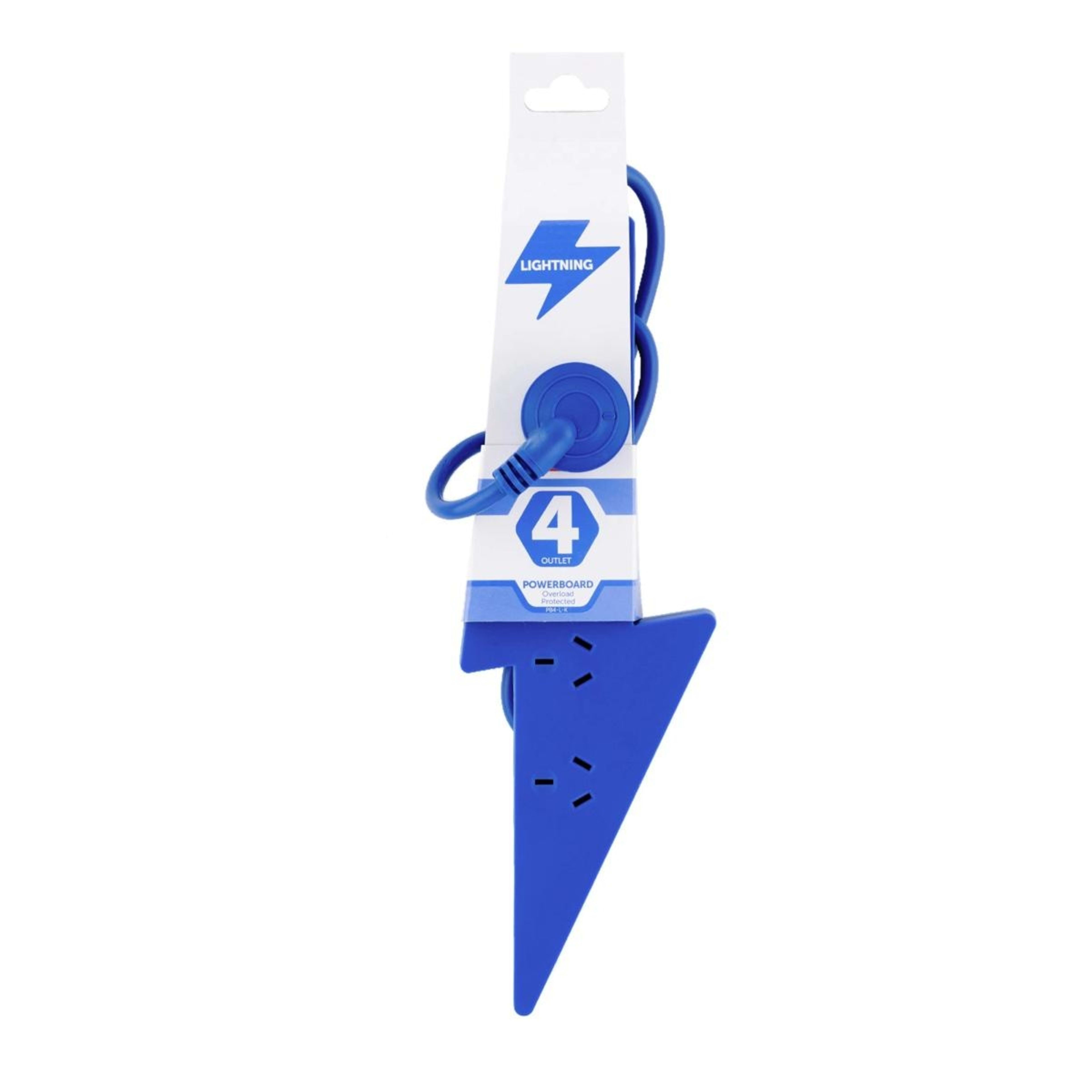4 Arlec 4 Outlet Lightning Overload Protected Powerboard - Blue, 4 of 5