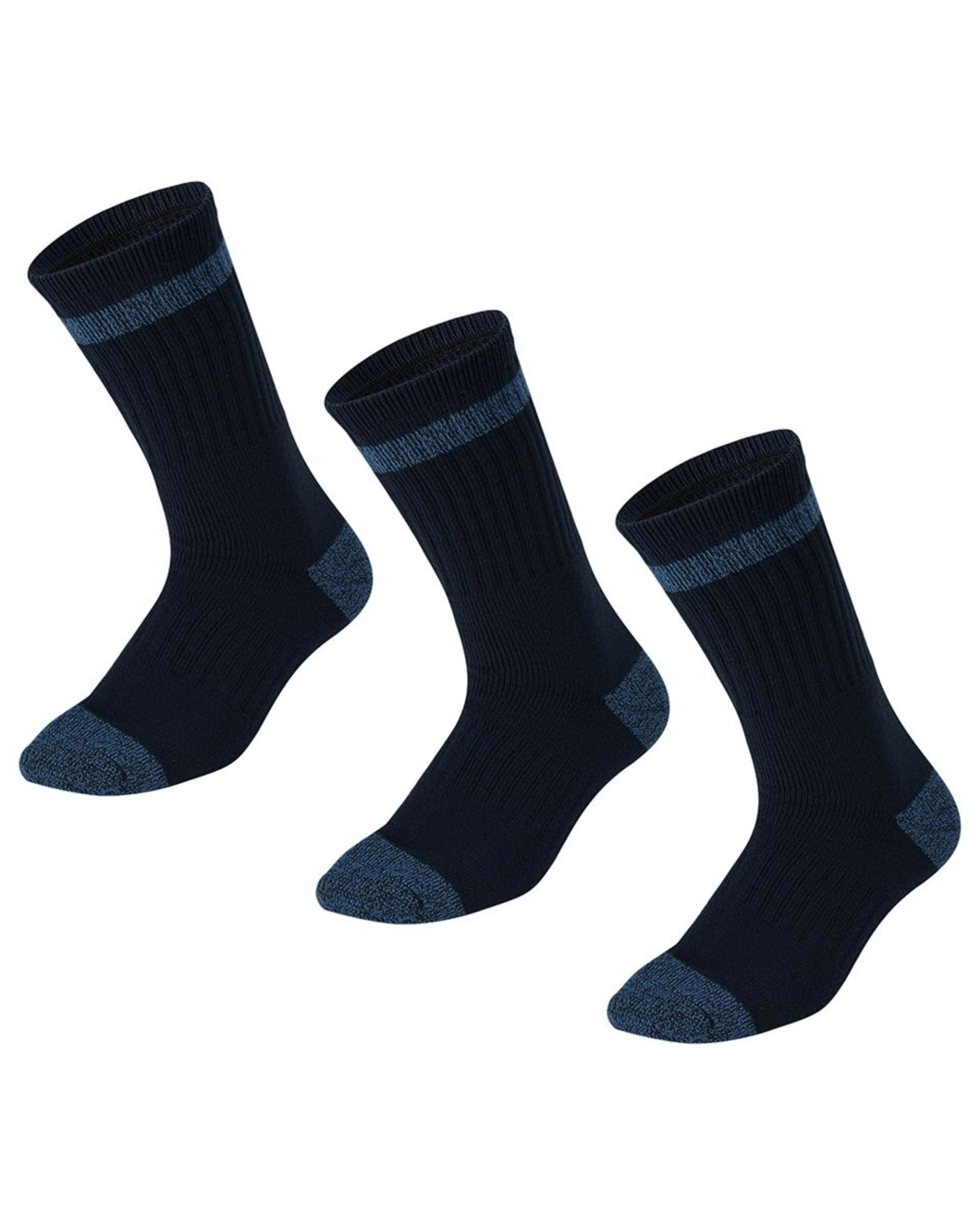 1 3 Pack Heavy Duty Work Socks NAVY BLUE TRIM, 1 of 3