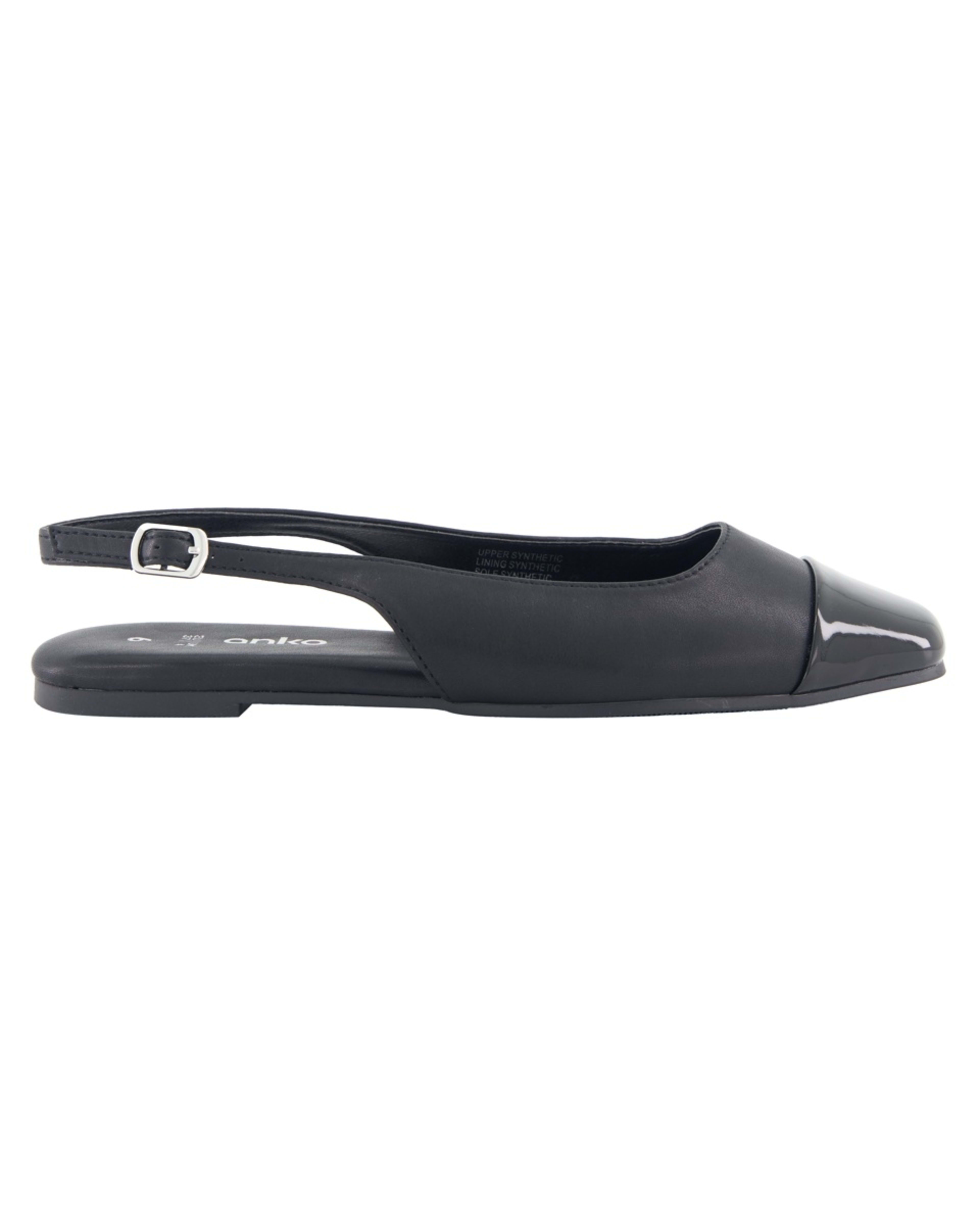 1 Ballet Toe Cap Slingback Flats BLACK, 1 of 3