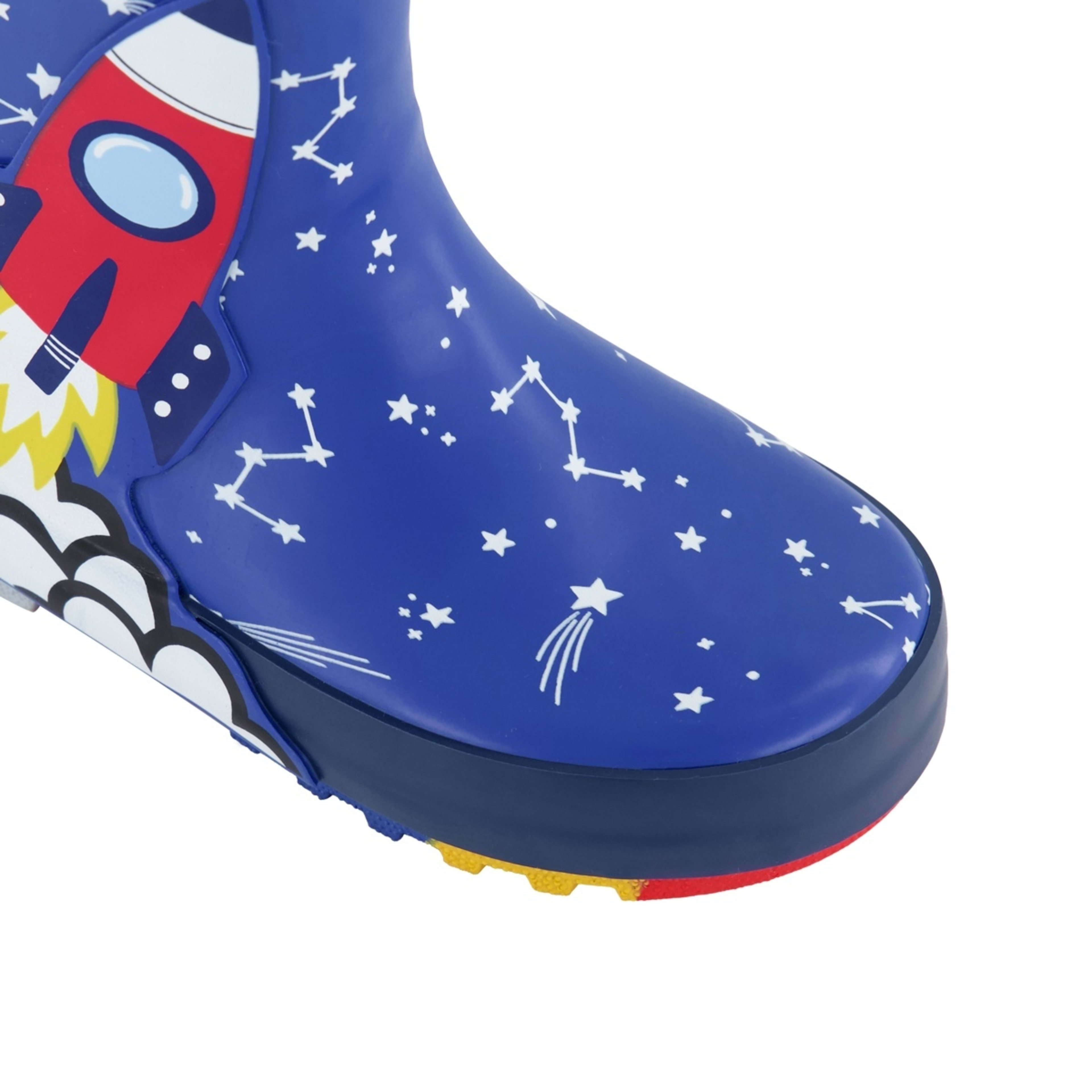 4 Junior Rainboots Space Rocket Blue, 4 of 4