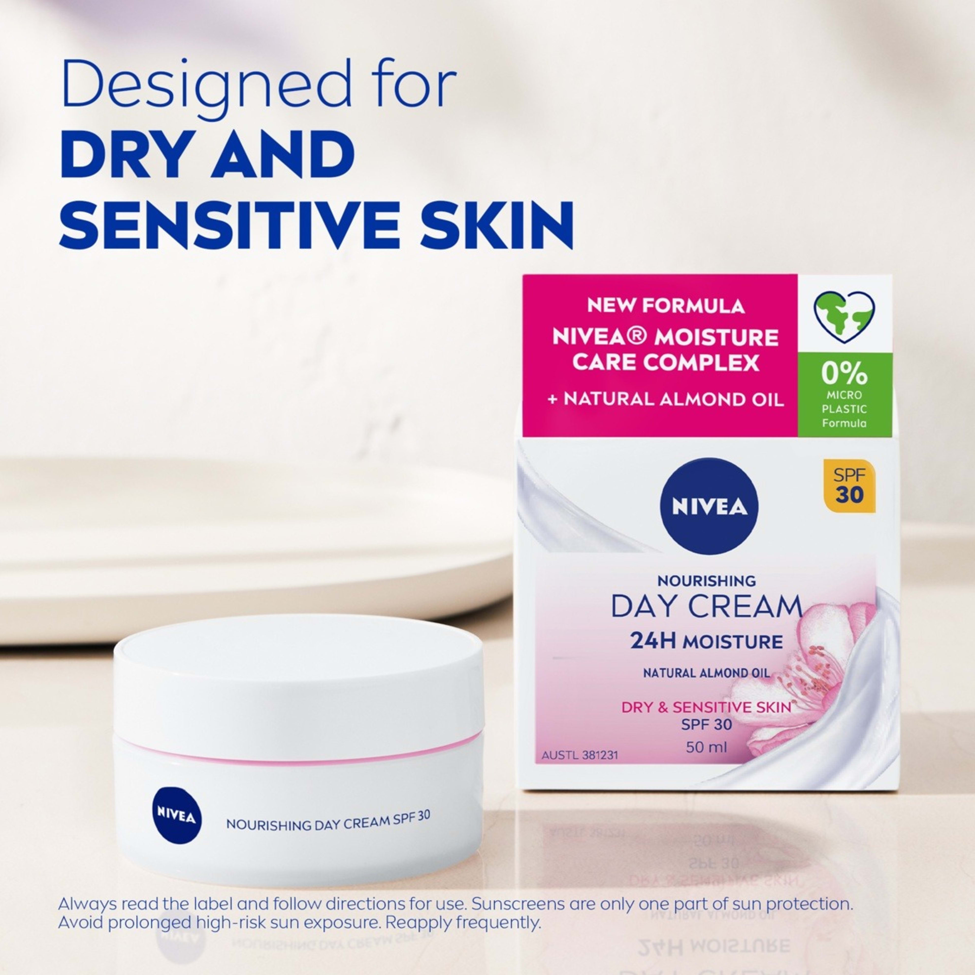 9 Nivea Nourishing Day Cream SPF 30 50ml - Natural Almond Oil, 9 of 9