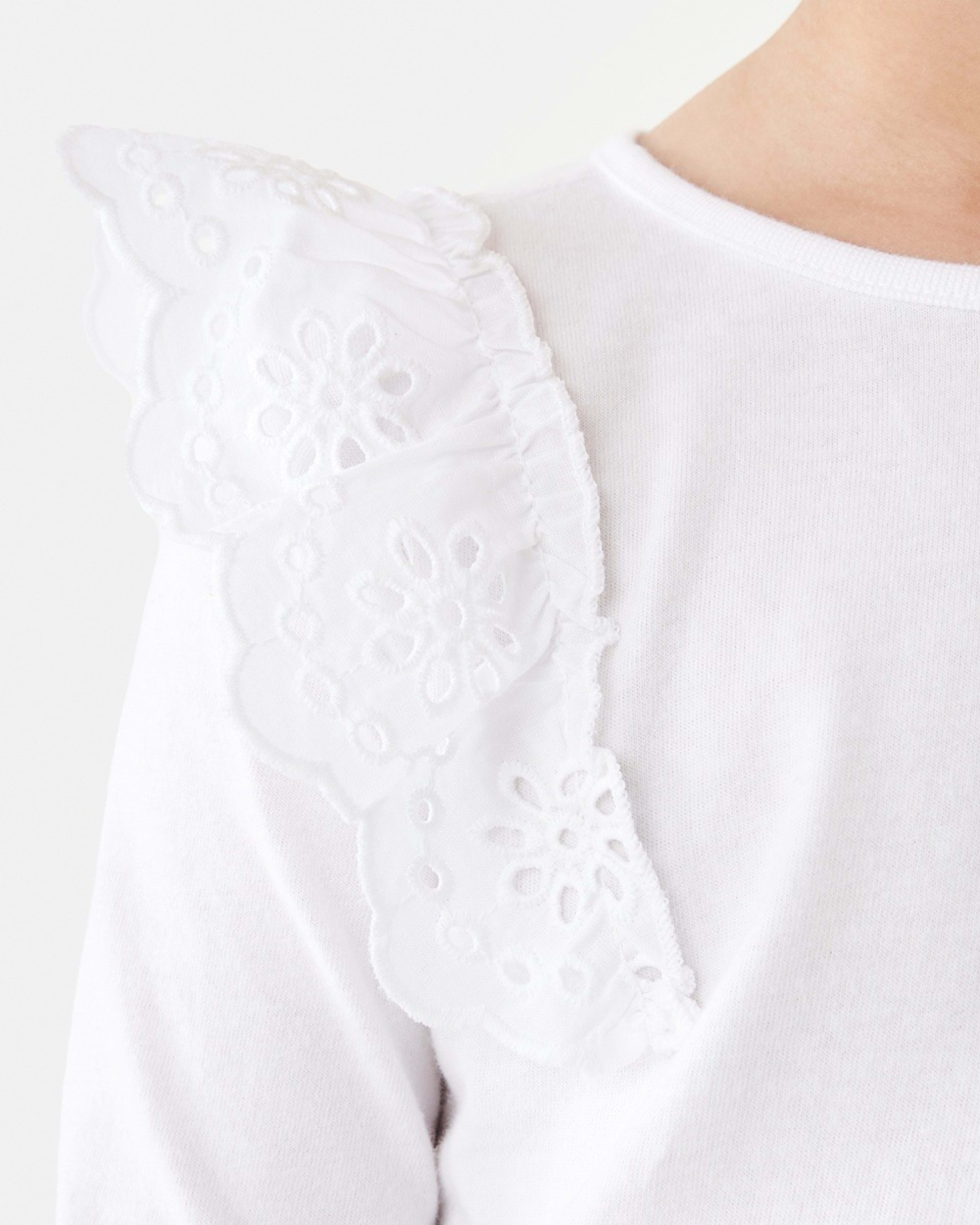 4 Broderie Trim Top White, 4 of 8