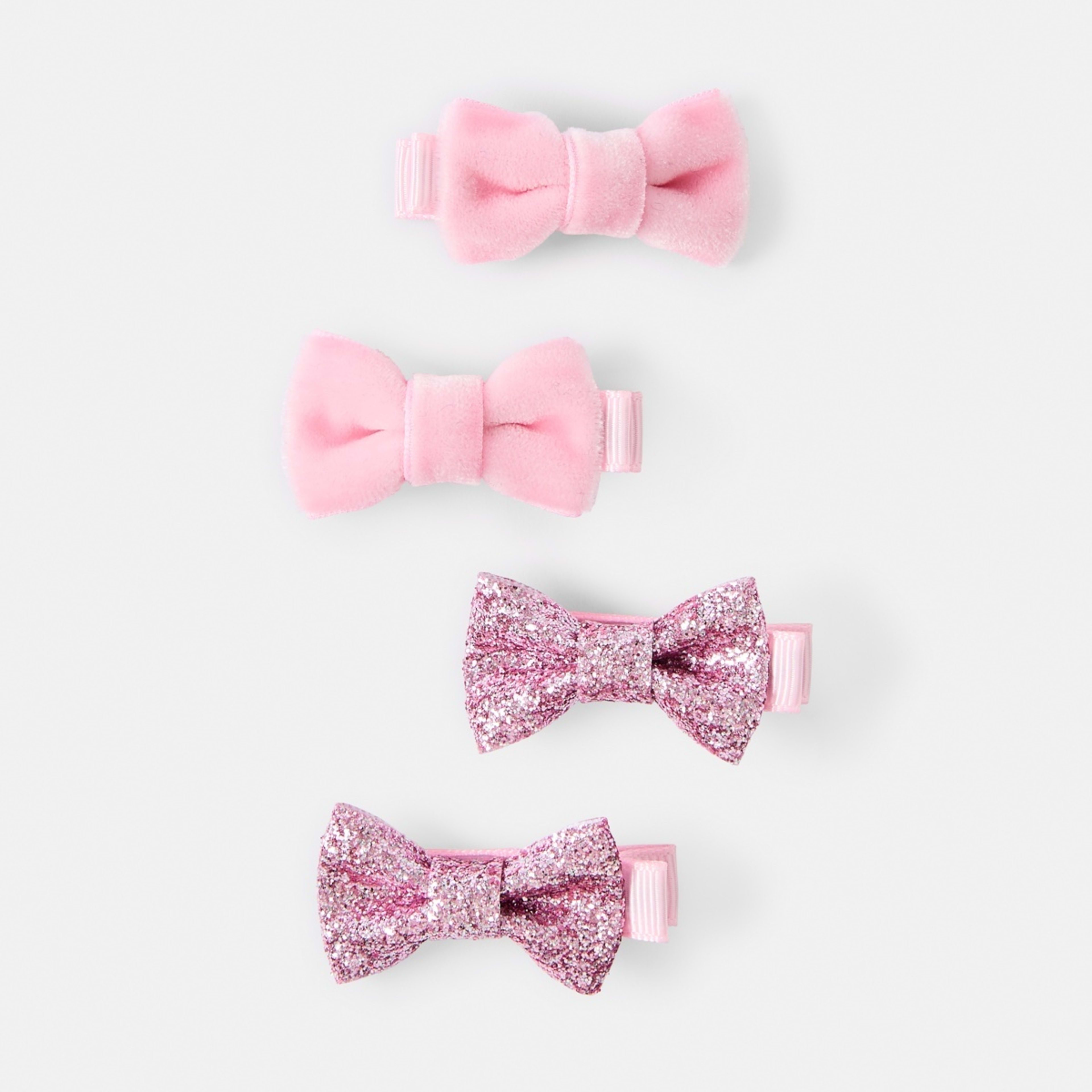 1 4 Pack Pink Bow Hair Clips