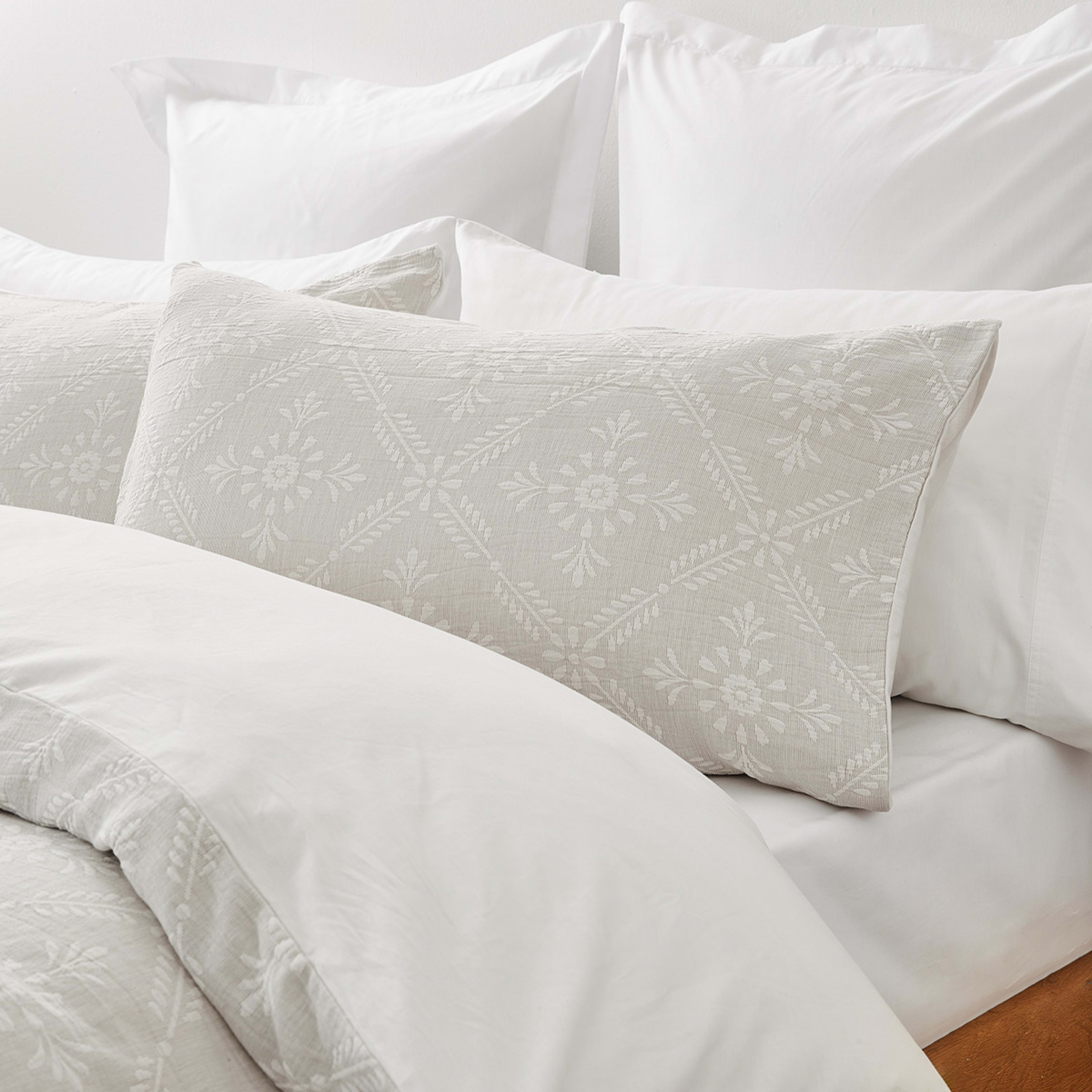 2 Sierra Cotton Quilt Cover Set - Double Bed, Beige, 2 of 6