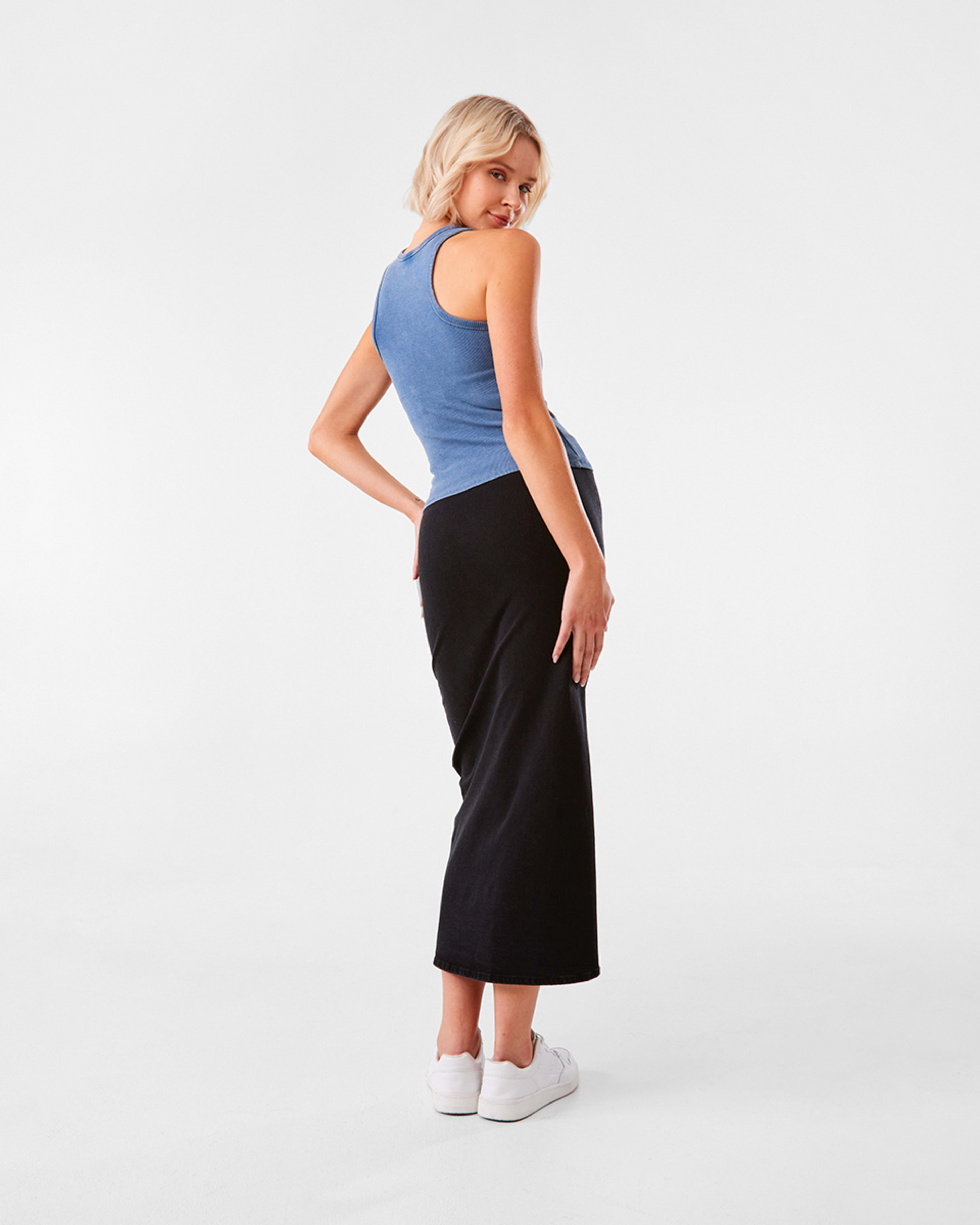 6 Stretch Maxi Skirt Black Wash, 6 of 8