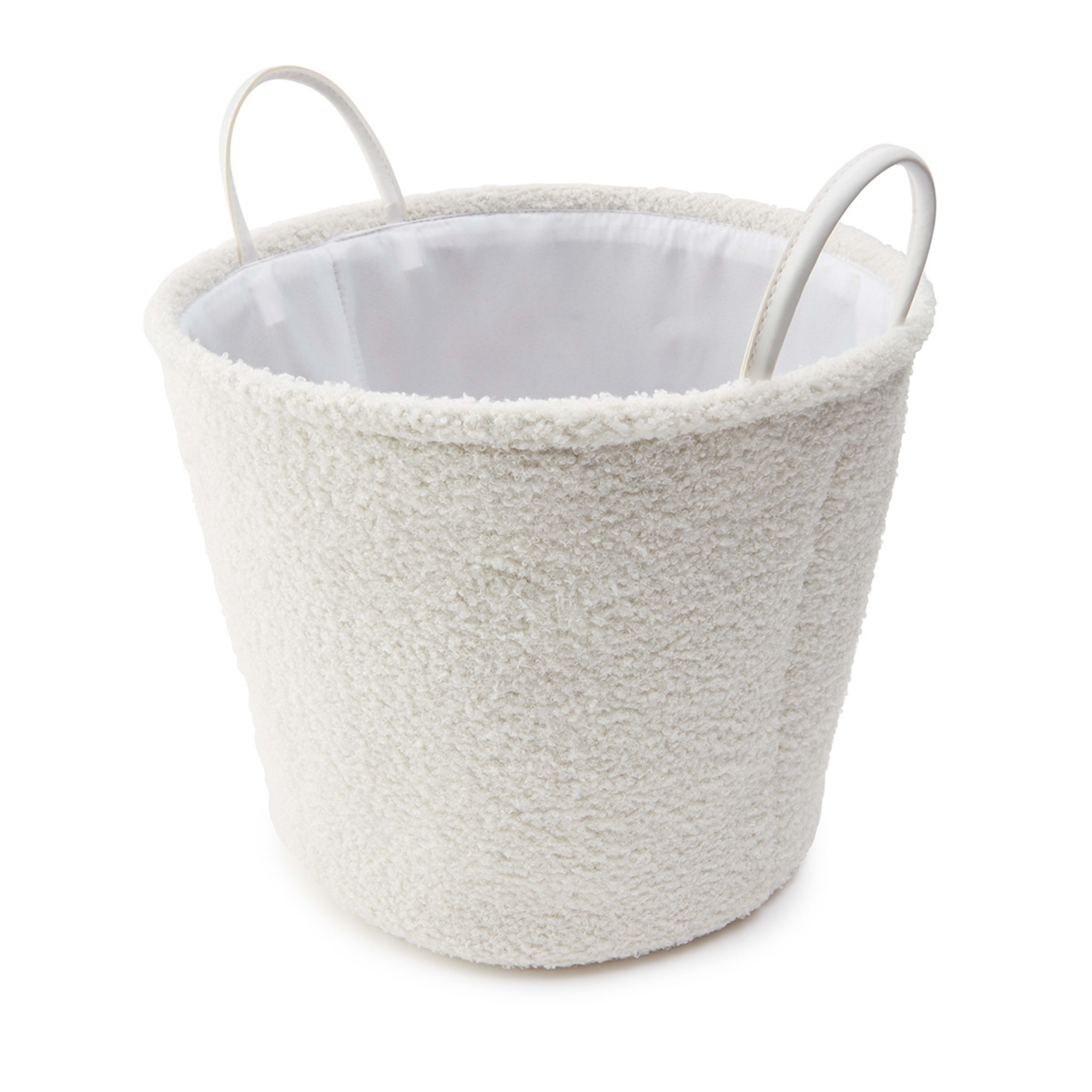 Round Boucle Basket White Kmart NZ