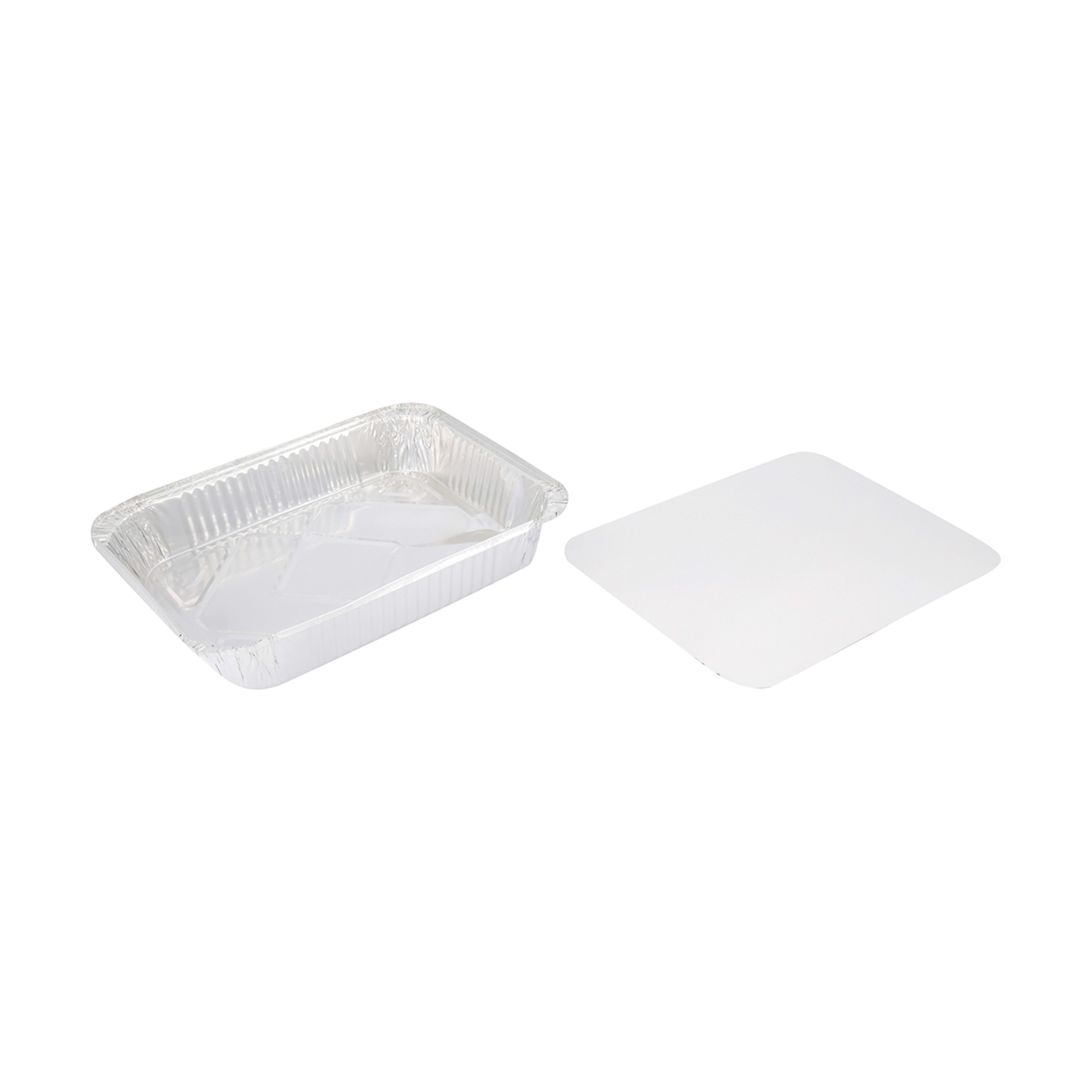 1 2 Pack Aluminium Roasting Trays with Lids