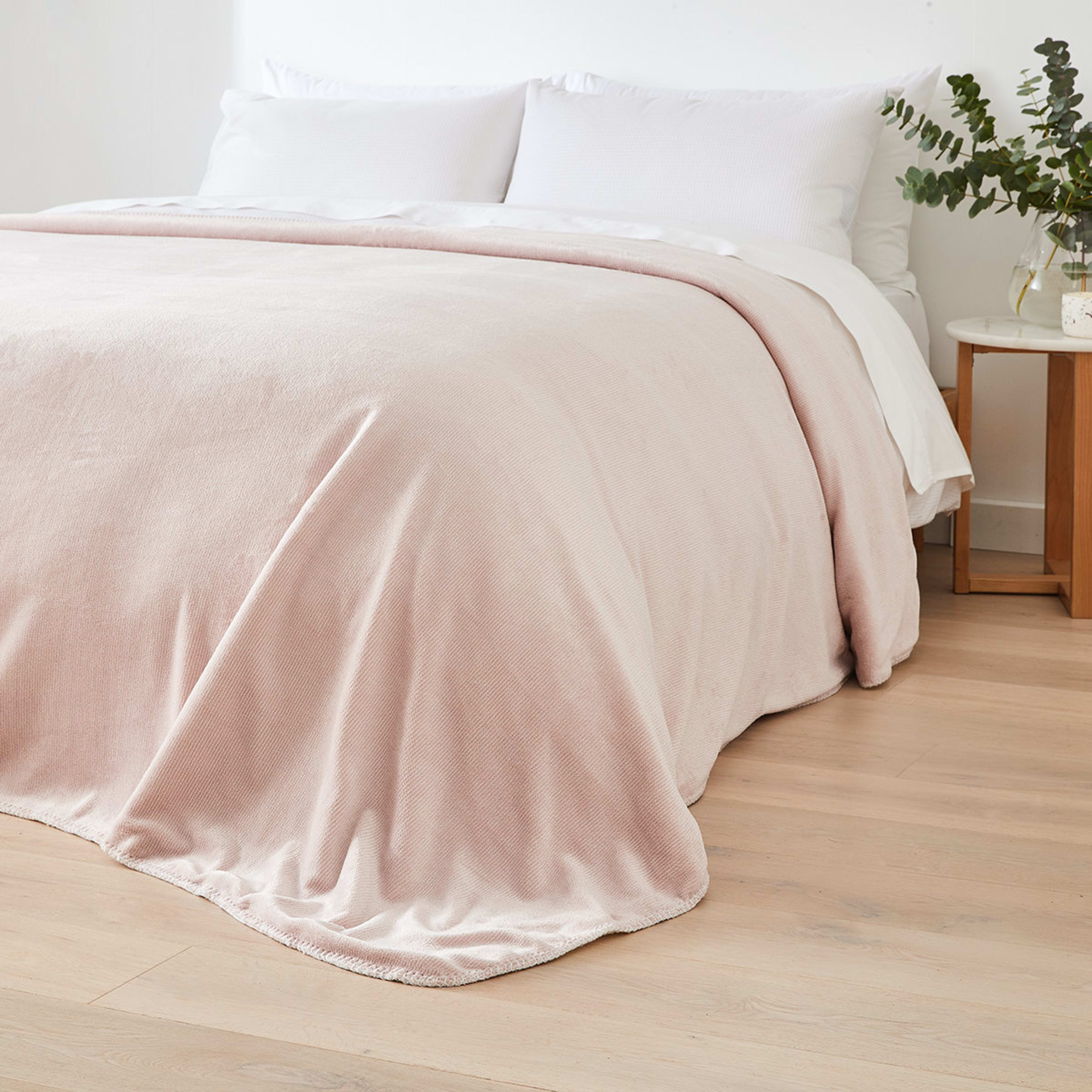 Oscar Sherpa Reverse Blanket Double/Queen Bed, Pink Kmart
