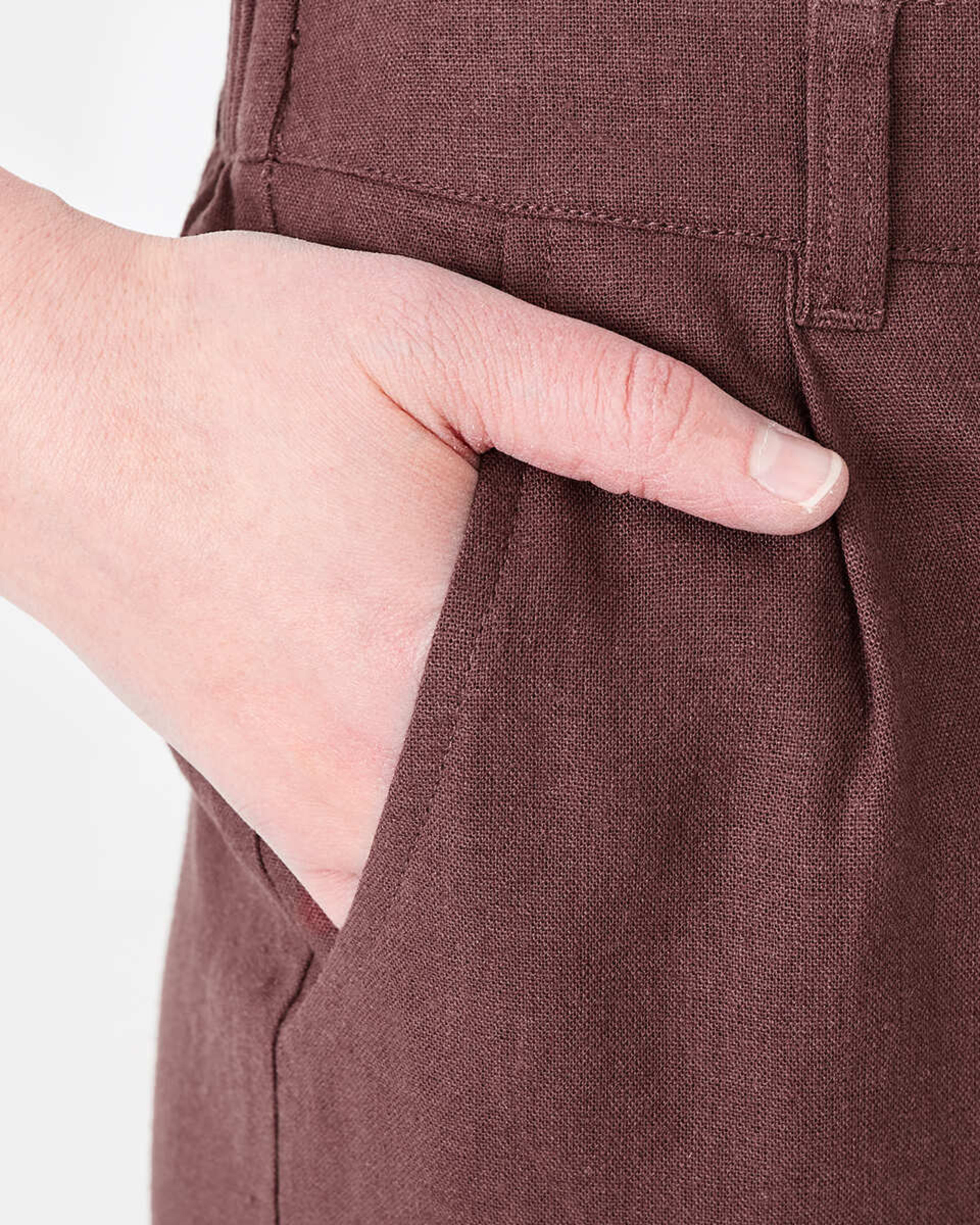 5 Smart Linen Blend Pants Bnt Mroon, 5 of 5