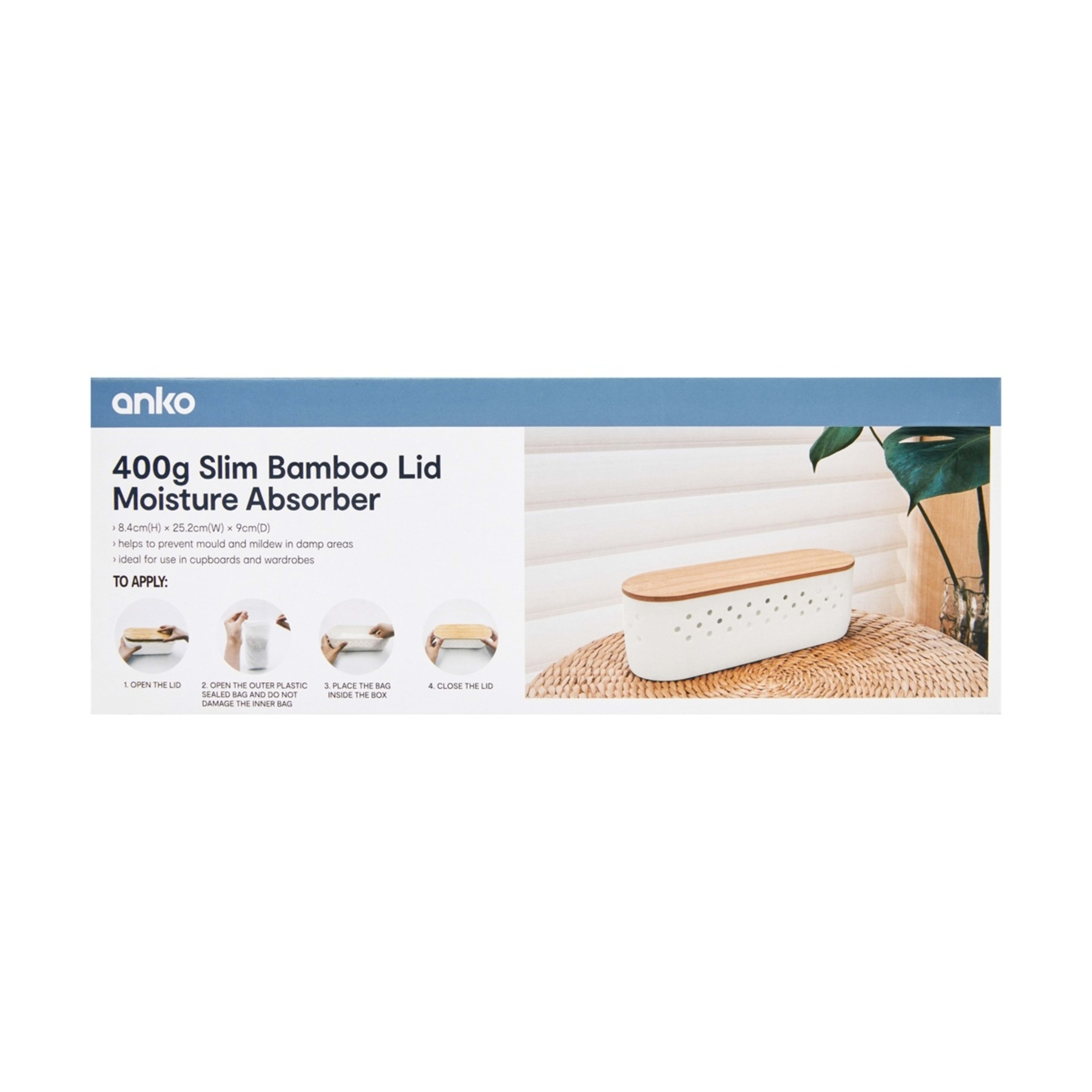 1 400g Bamboo Lid Slim Moisture Absorber