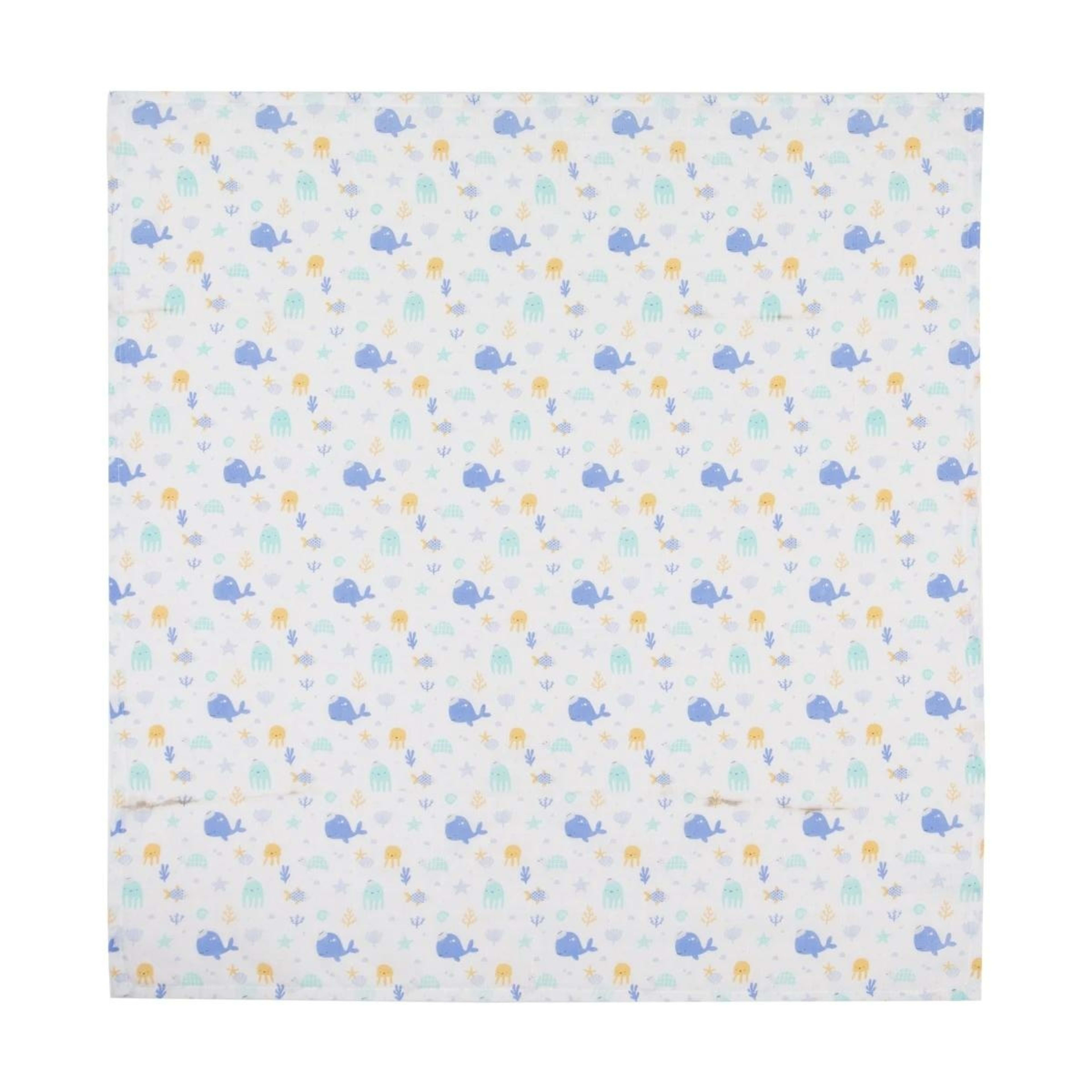 6 3 Pack Organic Cotton Muslin Wraps - Ocean, 6 of 6