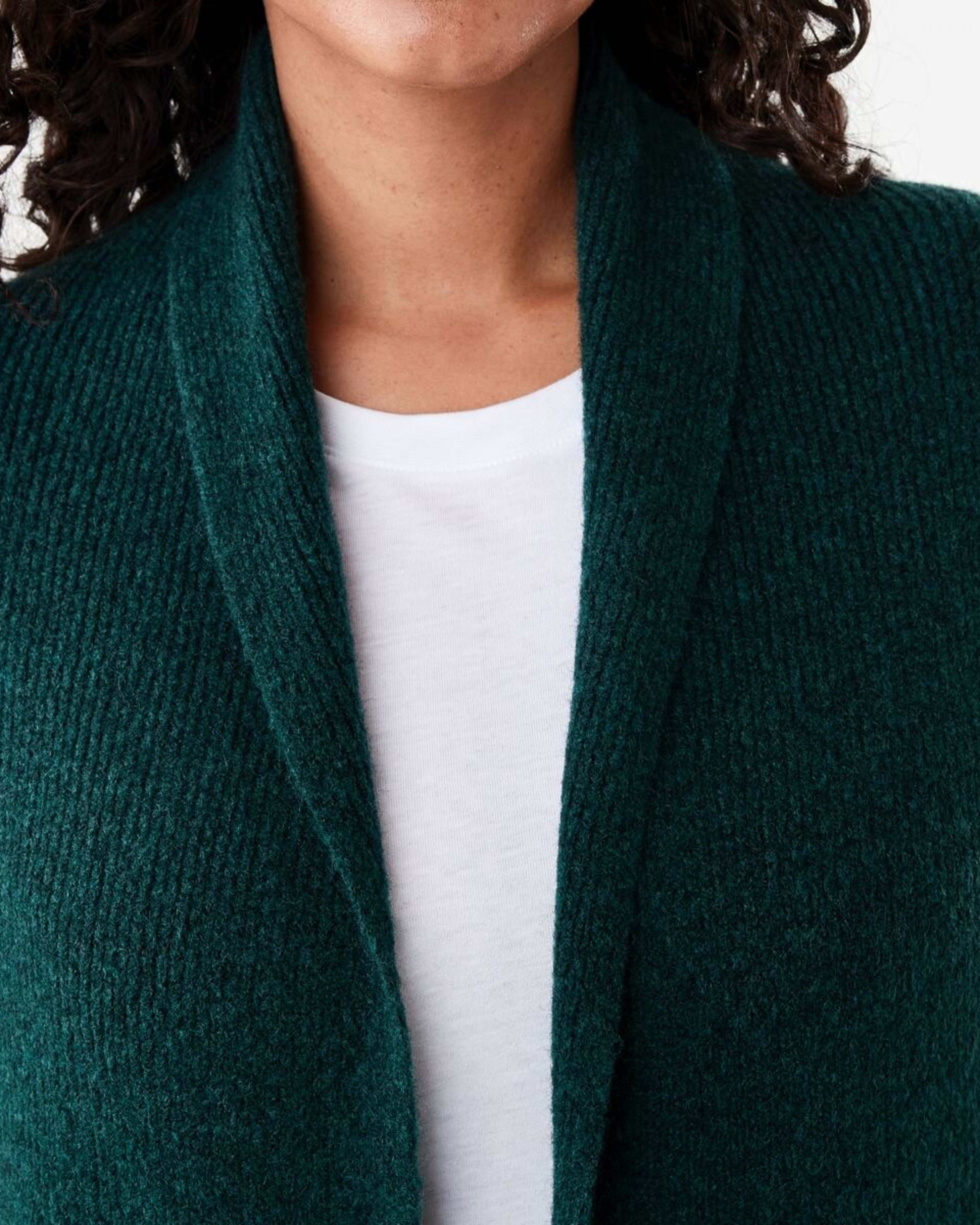 5 Longline Rib Cardigan Green Marl, 5 of 6