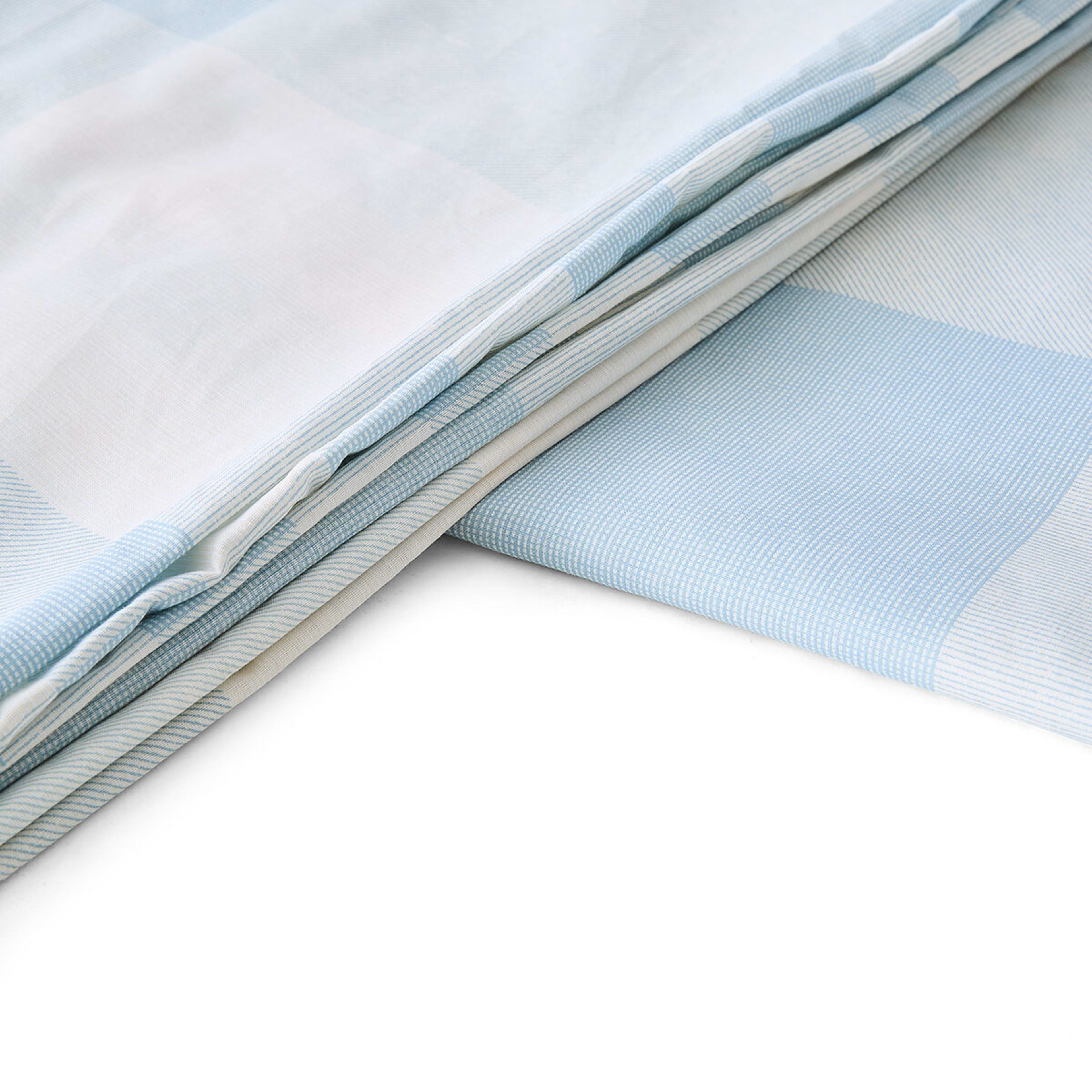 7 Blake Cotton Rich Reversible Quilt Cover Set - Single Bed, Blue, 7 of 7