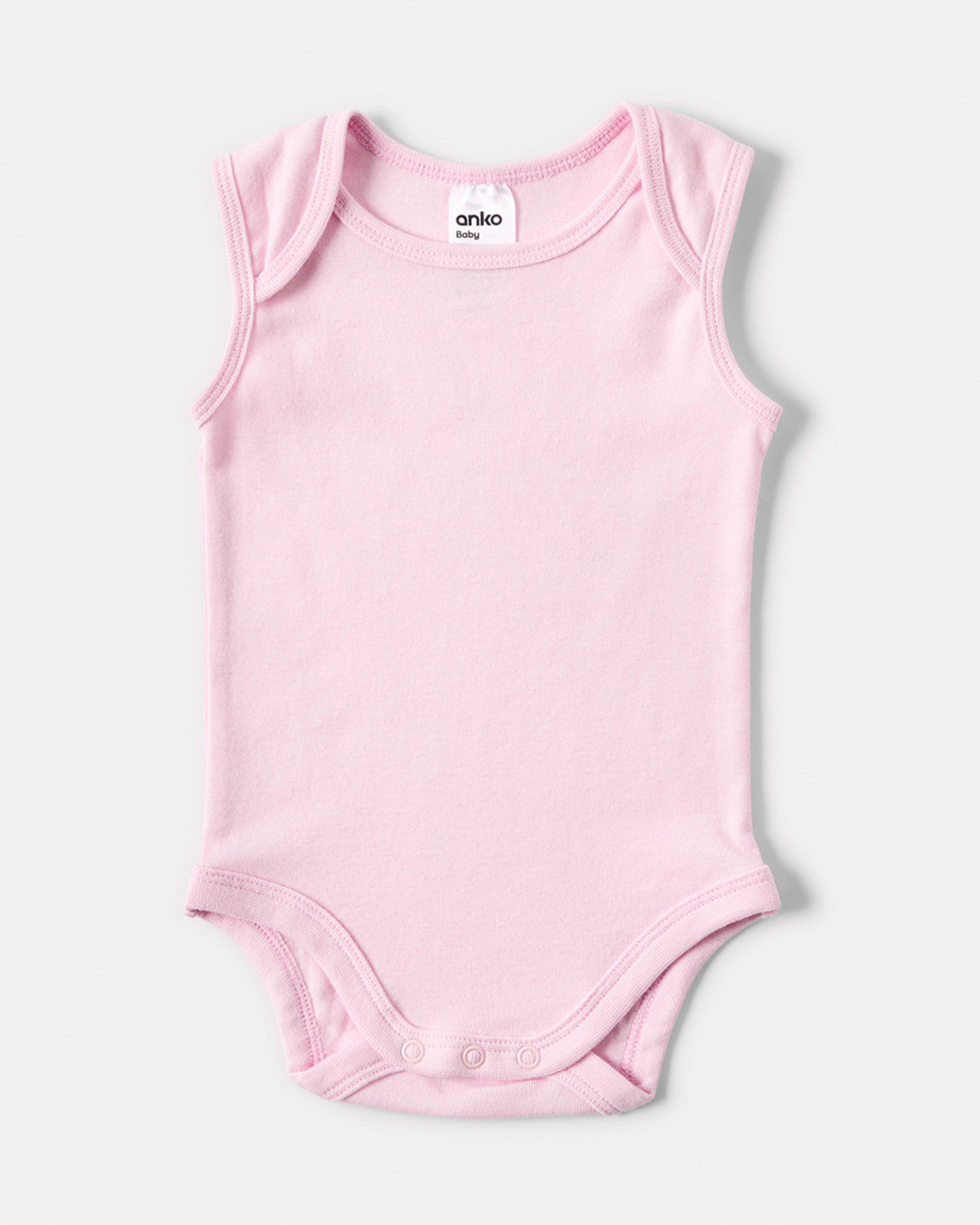 3 5 Pack Sleeveless Bodysuits New Pink, 3 of 8