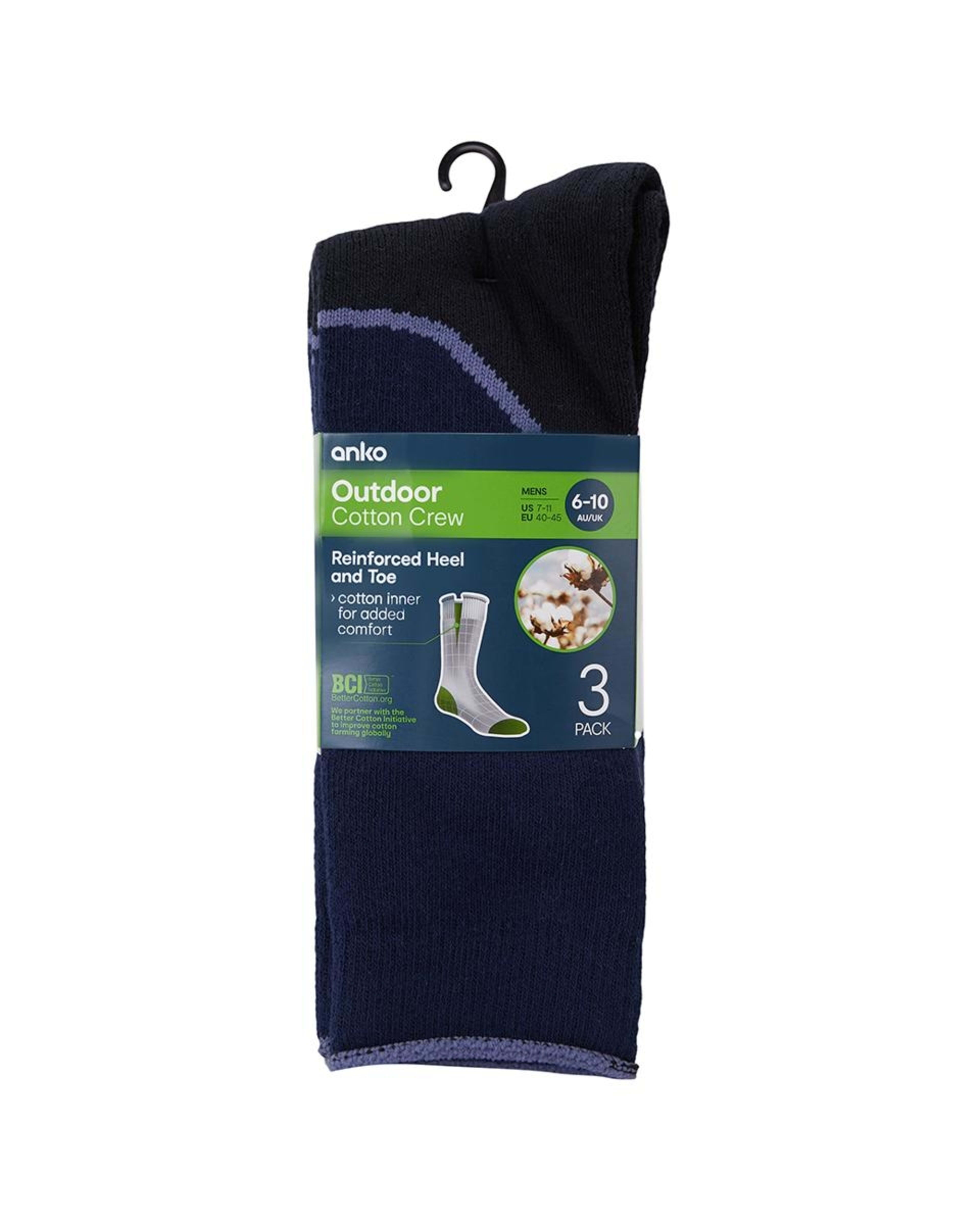 3 3 Pack Extreme Adventure Socks Navy, 3 of 3