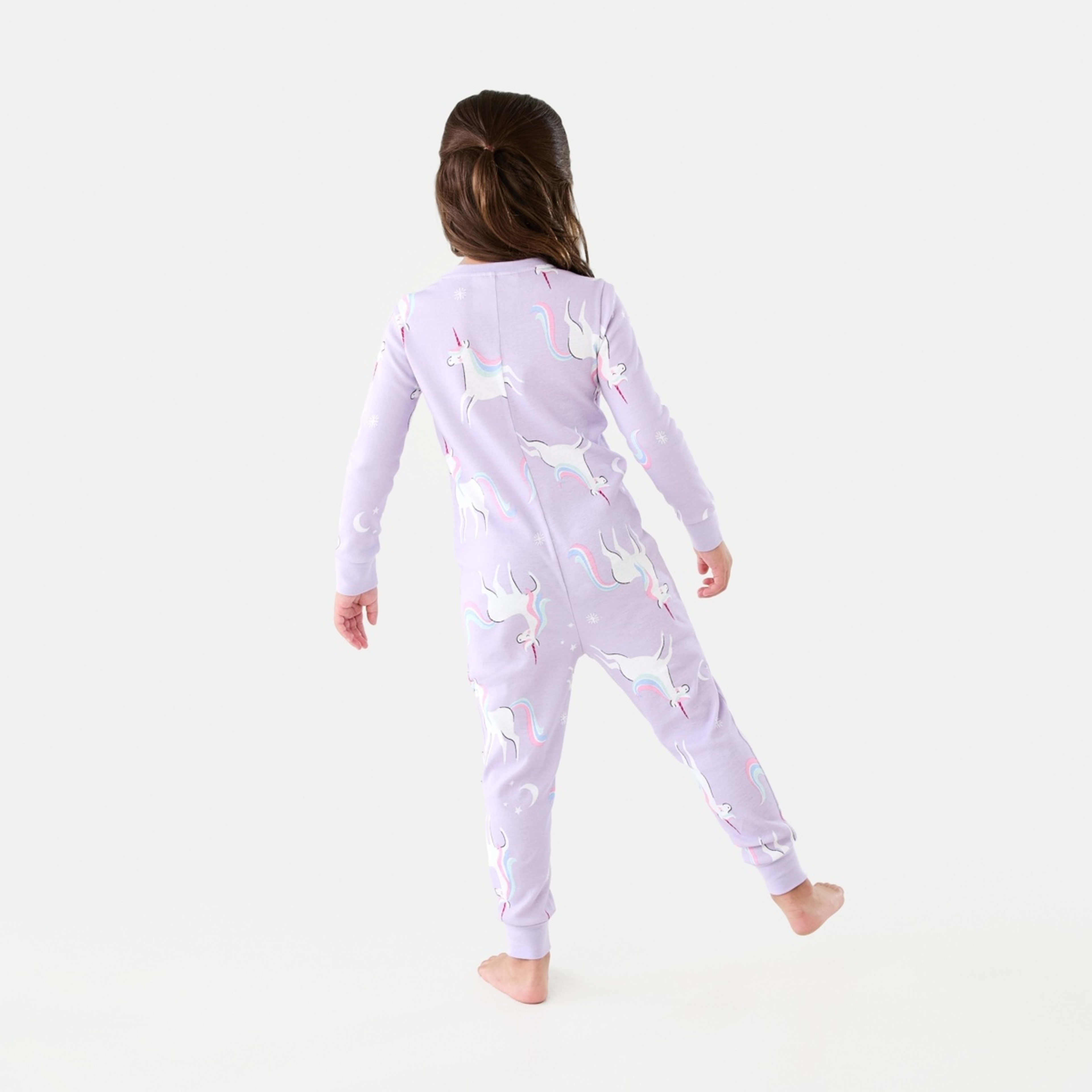 2 Rib All-In-One Sleepsuit Purple Unicorn, 2 of 9