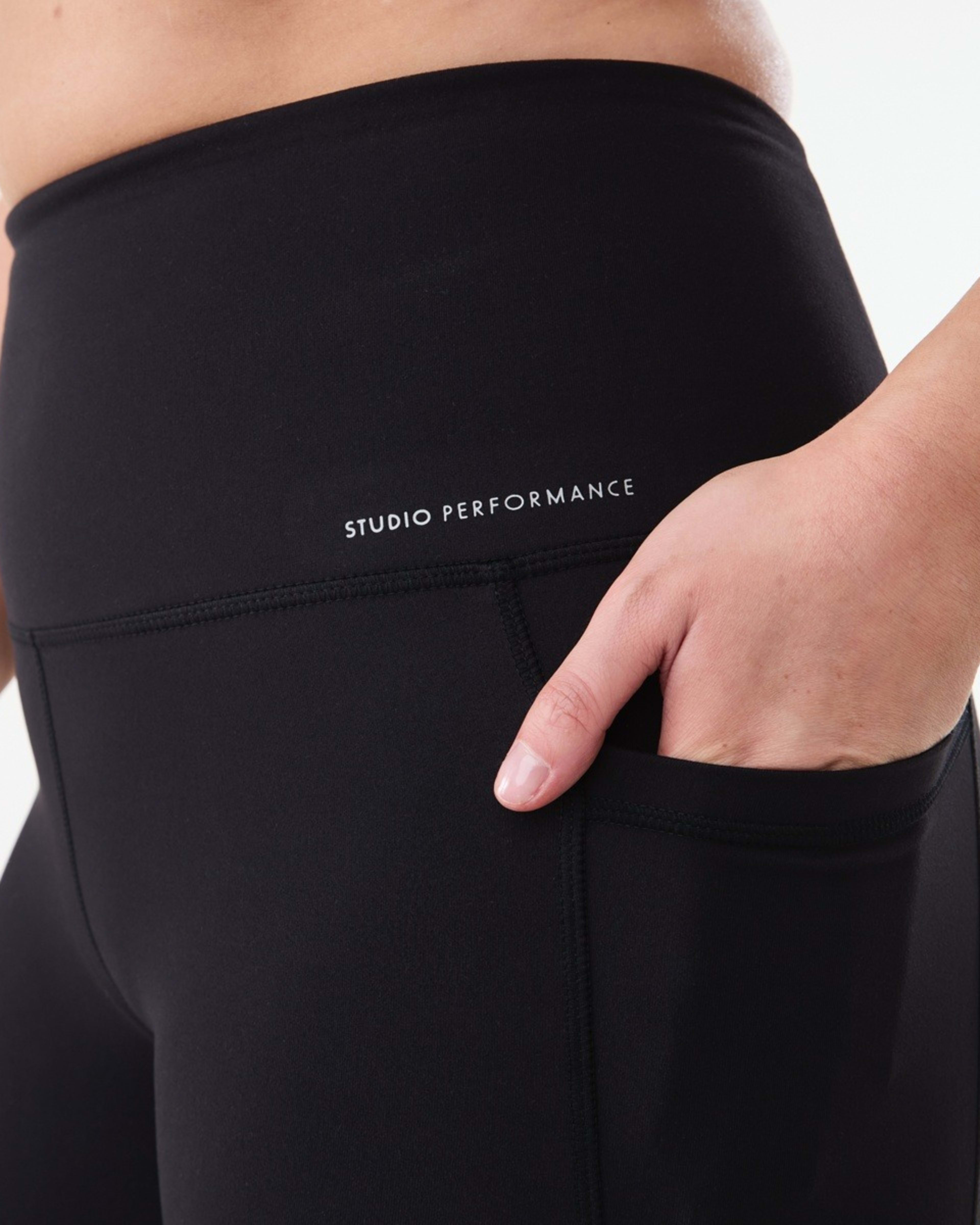 4 Active Womens Ultra High Rise Full Length Studio Leggings BLACK, 4 of 8