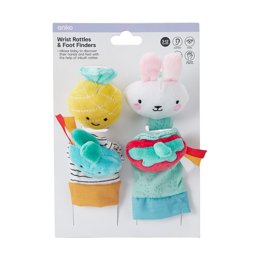 4 Pack Wrist Rattles & Foot Finders Kmart