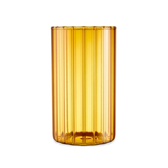 6 Amber Wavy Hiball Glasses Kmart