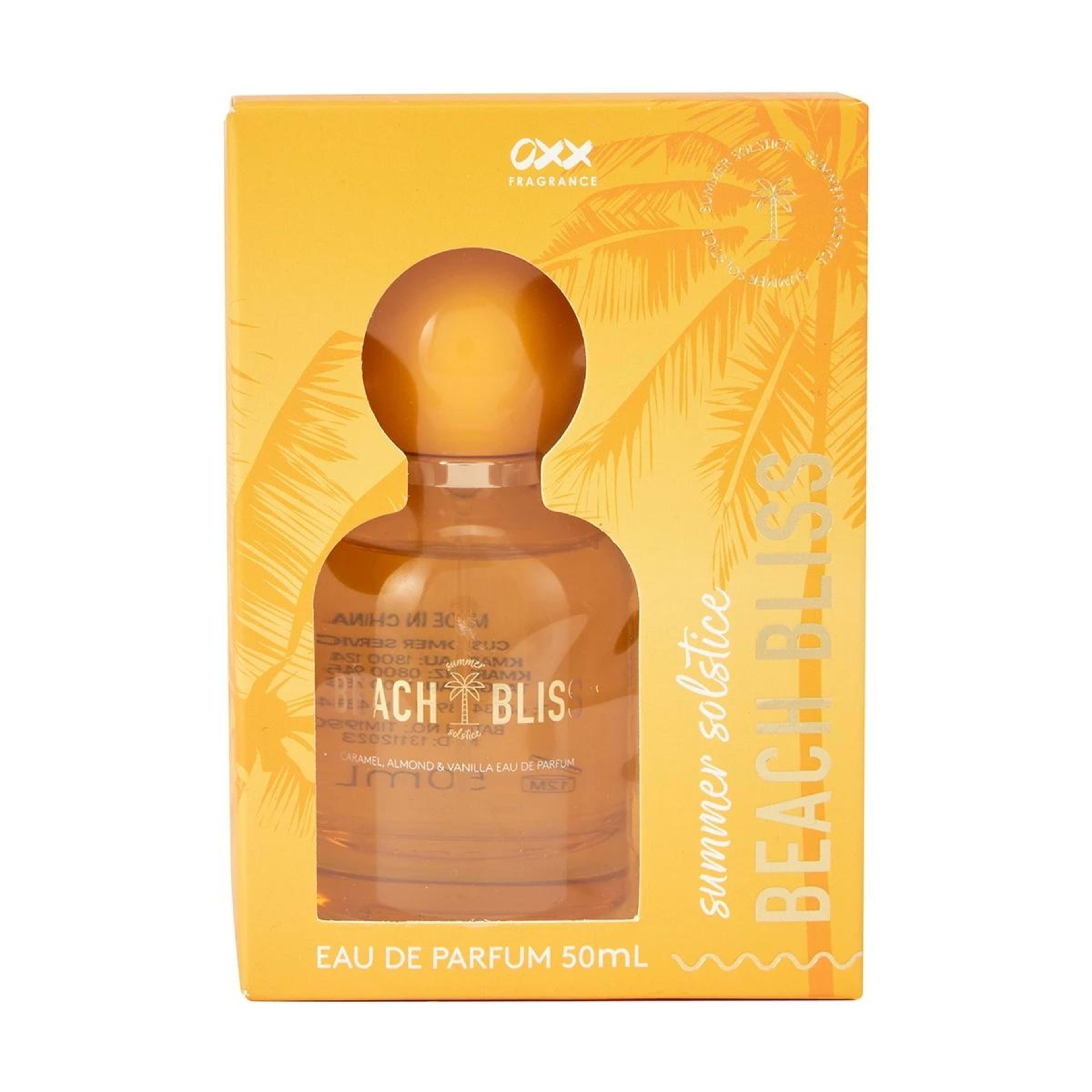 1 OXX Fragrance Beach Bliss Summer Solstice Eau De Parfum - Caramel, Almond and Vanilla