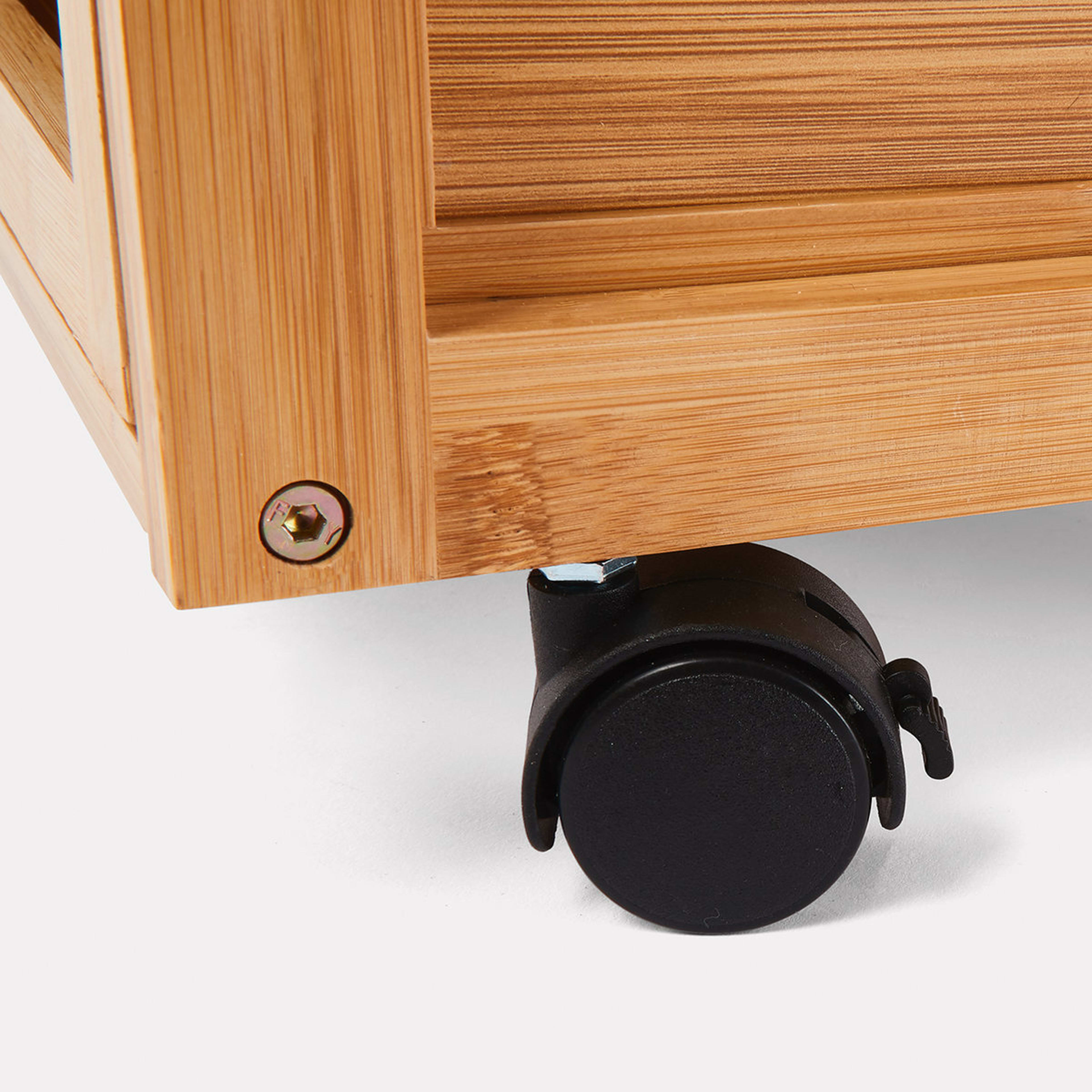 Slatted Bamboo 3 Drawers on Wheels Kmart