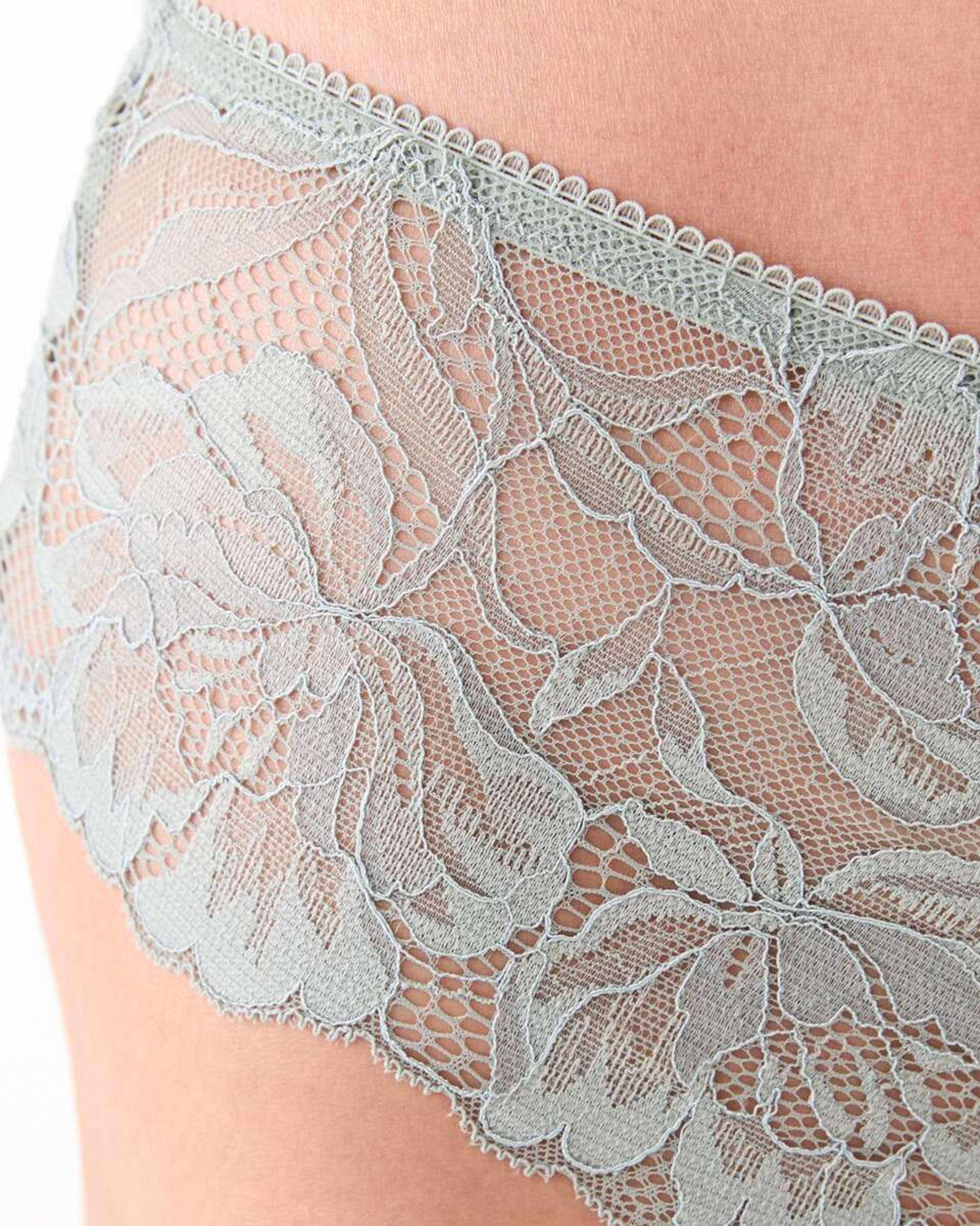 3 Co-ordinated Bloom Lace Briefs Ice Grn, 3 of 4