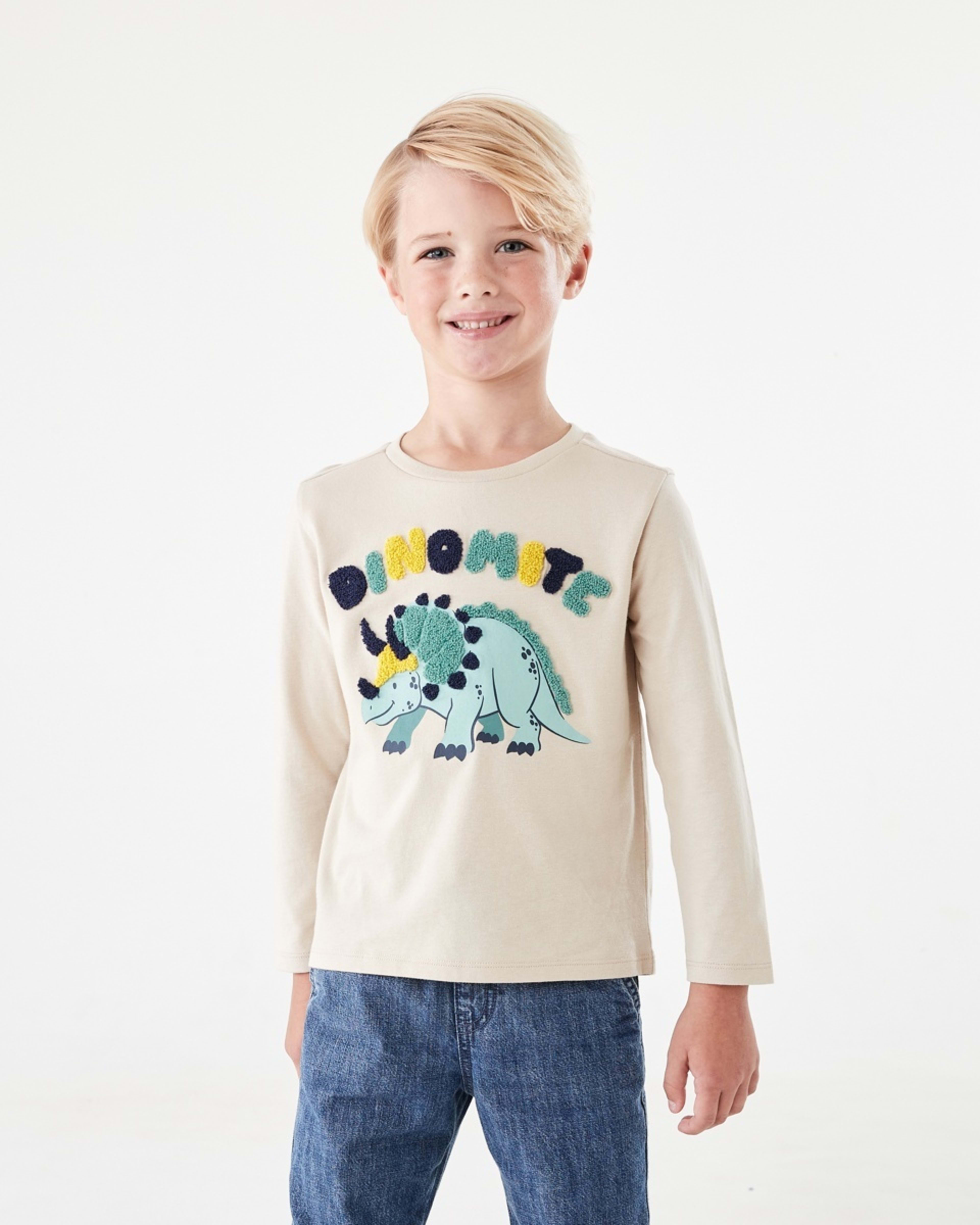 1 Long Sleeve Boucle T-shirt Bge Dino