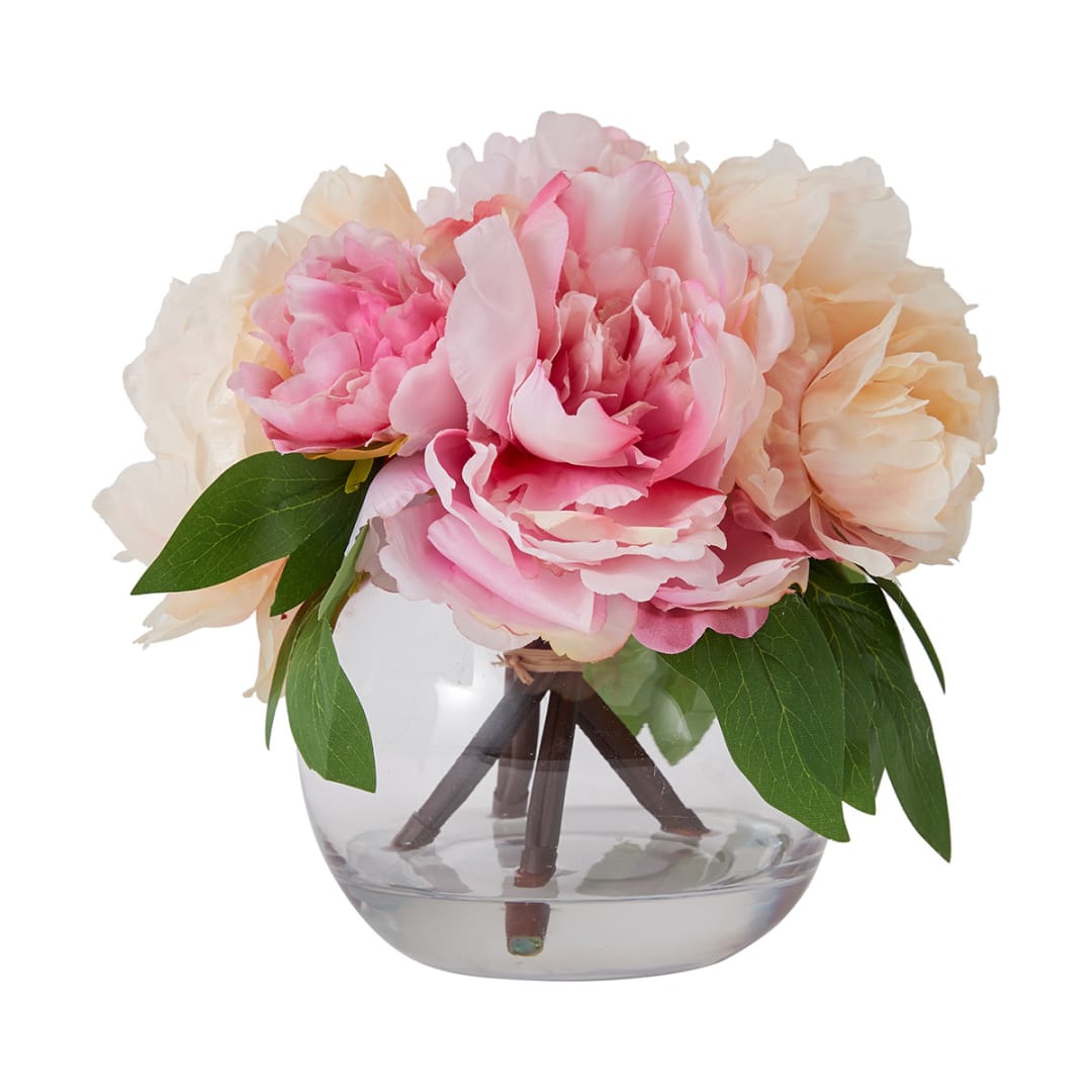 Artificial Peonies in Vase Kmart