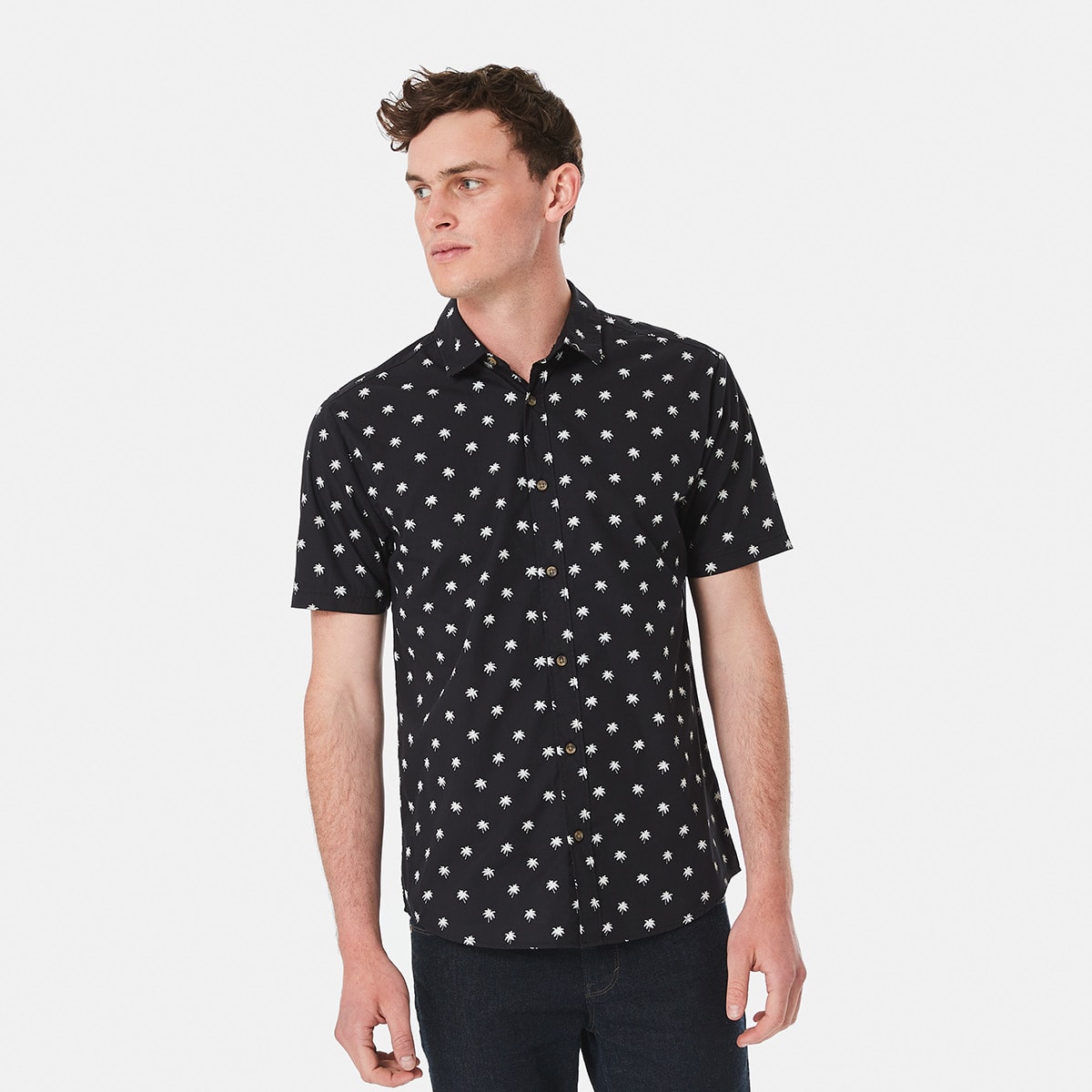 Short Sleeve Poplin Print Shirt - Kmart