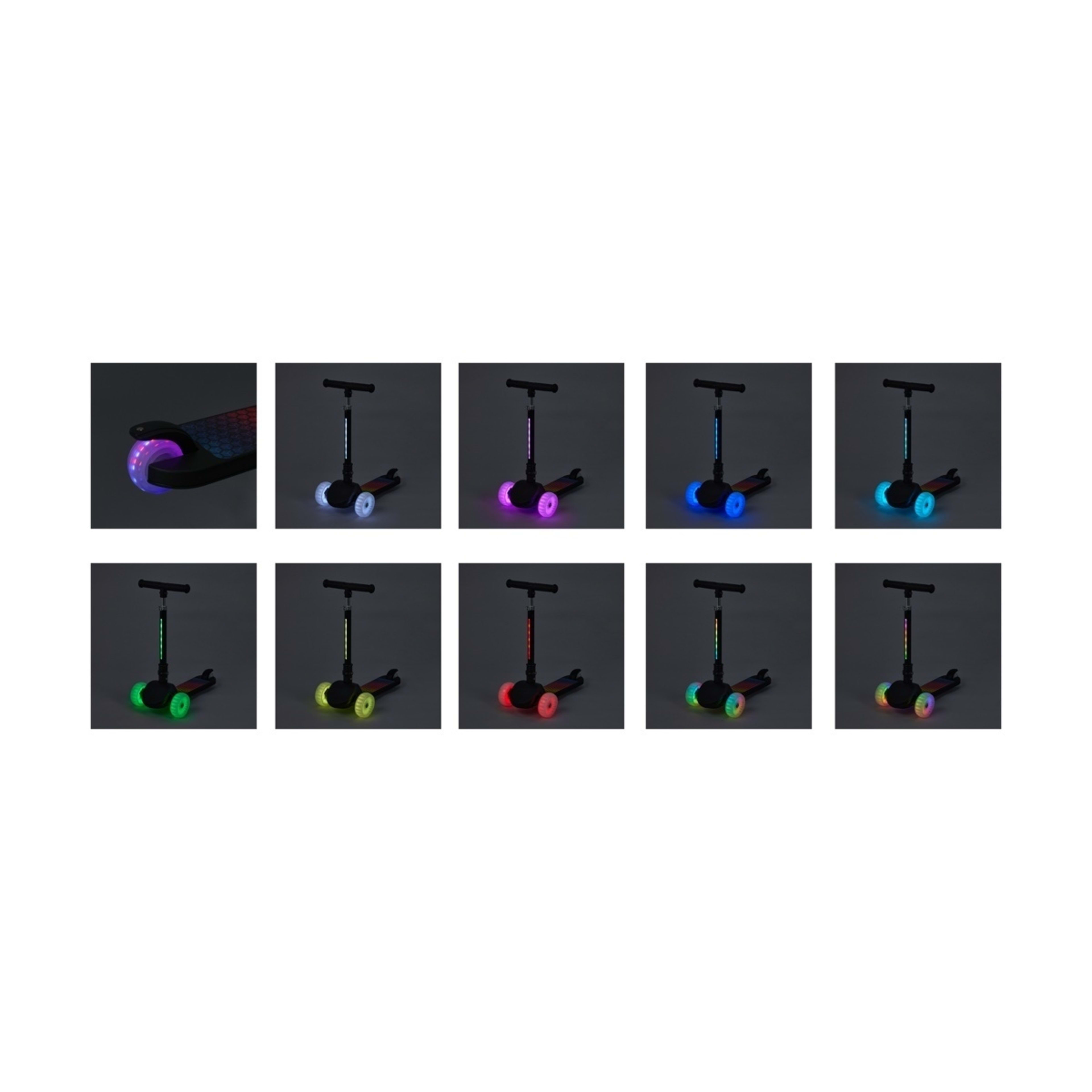 7 Light Up Tri Scooter - Black, 7 of 10