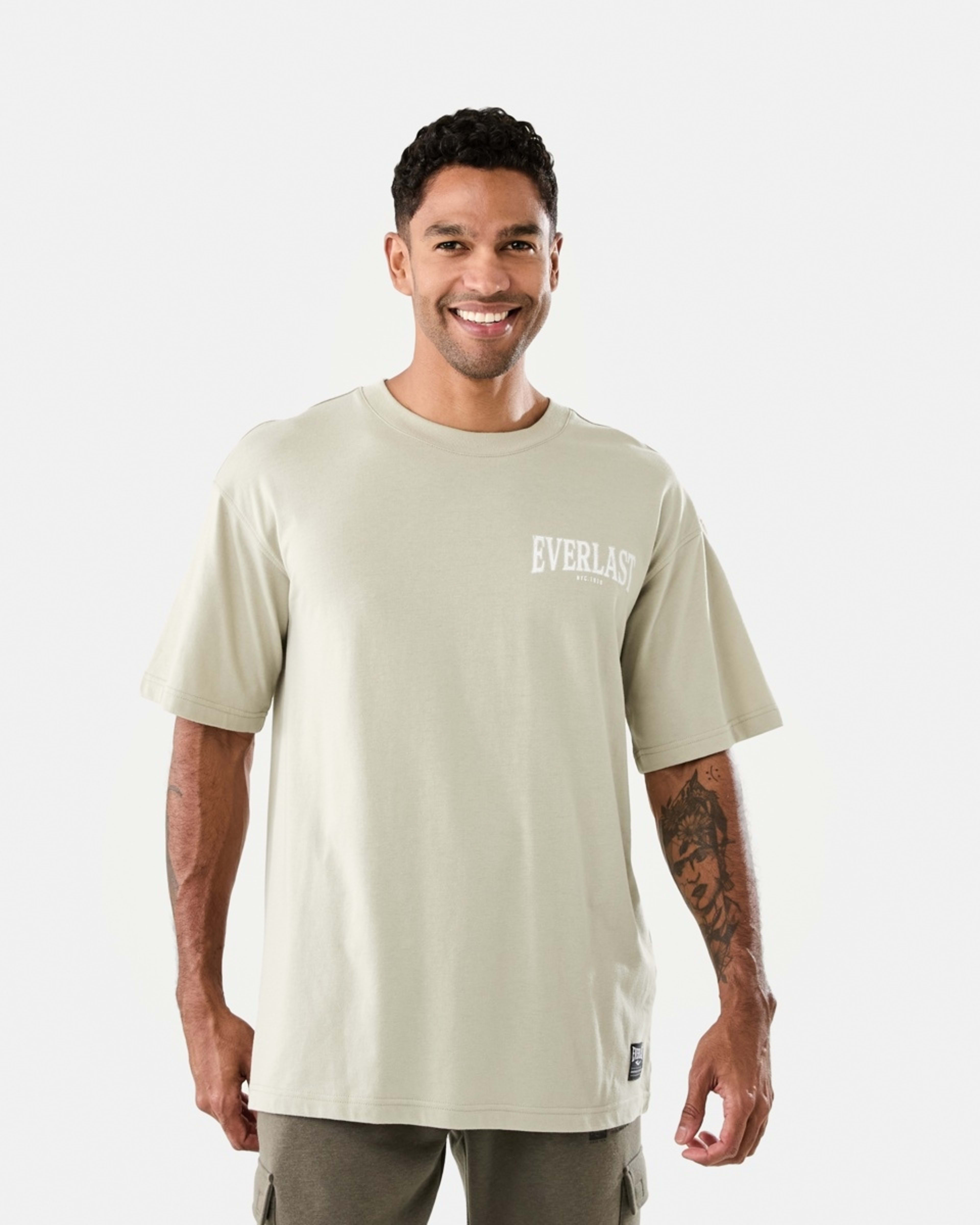 1 Everlast Mens Crew Neck T-shirt Bone