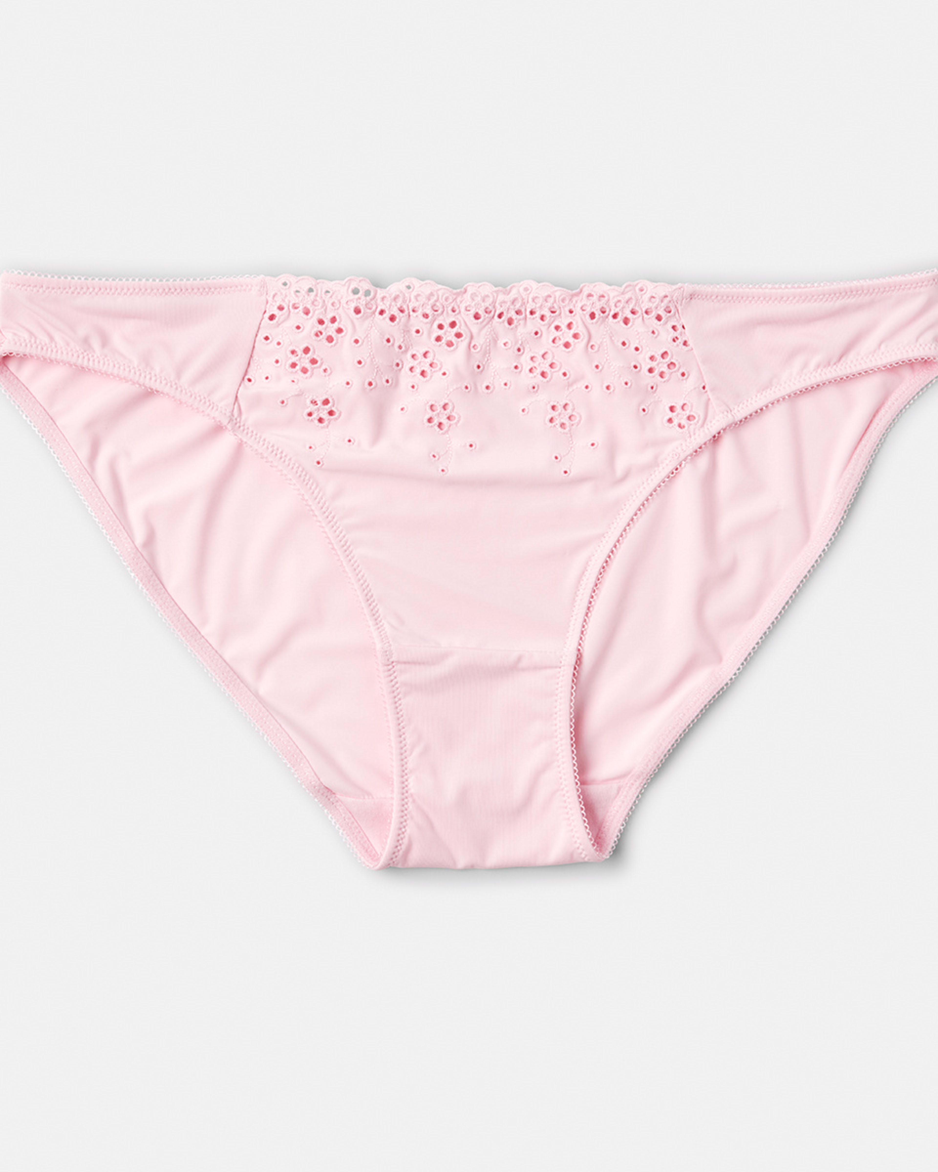 6 Co-ordinated Broderie Bikini Briefs Bllet Pink, 6 of 7