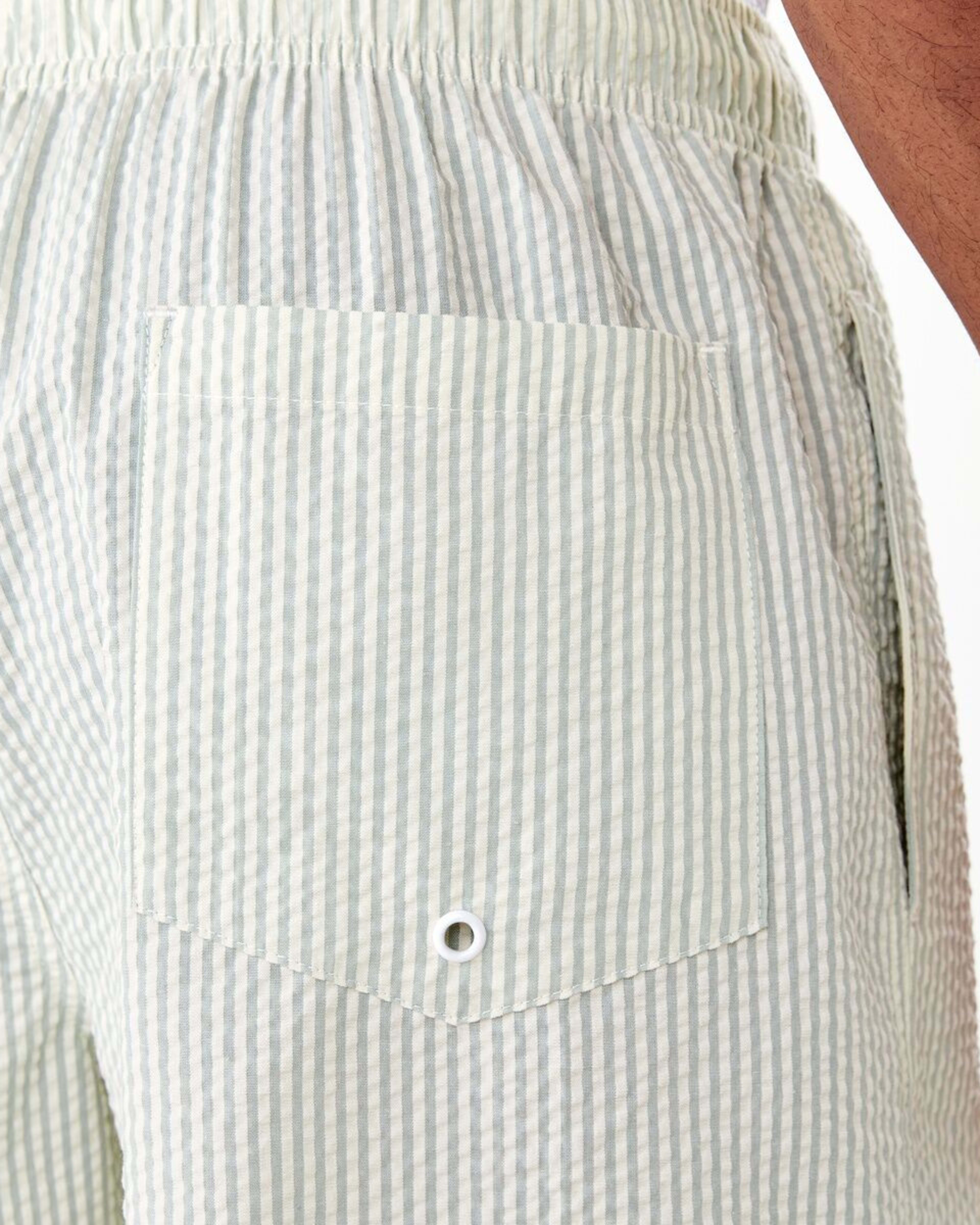 6 Seersucker Boardshorts Grn Strp, 6 of 7