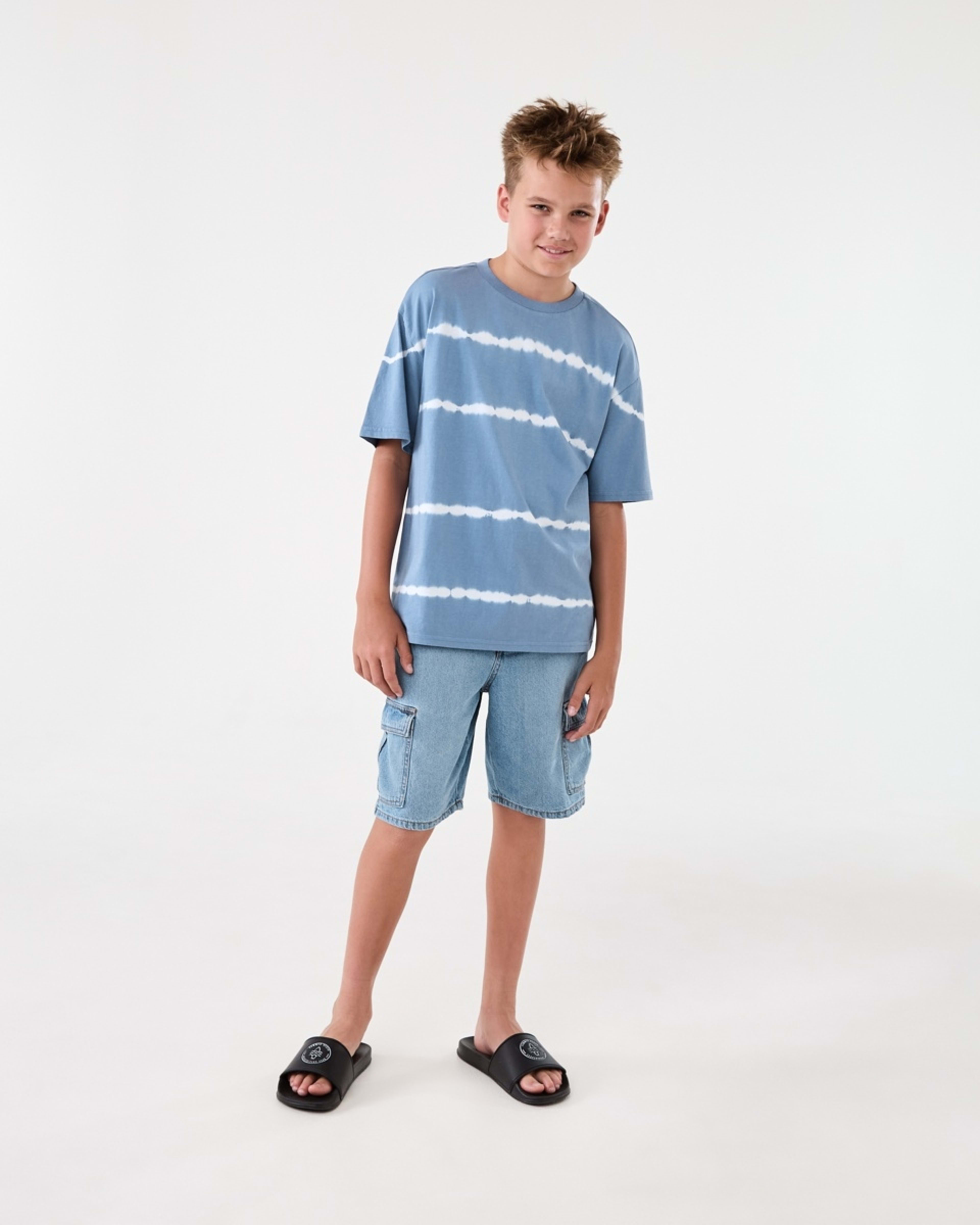 5 Short Sleeve Oversized Graphic T-shirt Steel Blue, 5 of 8