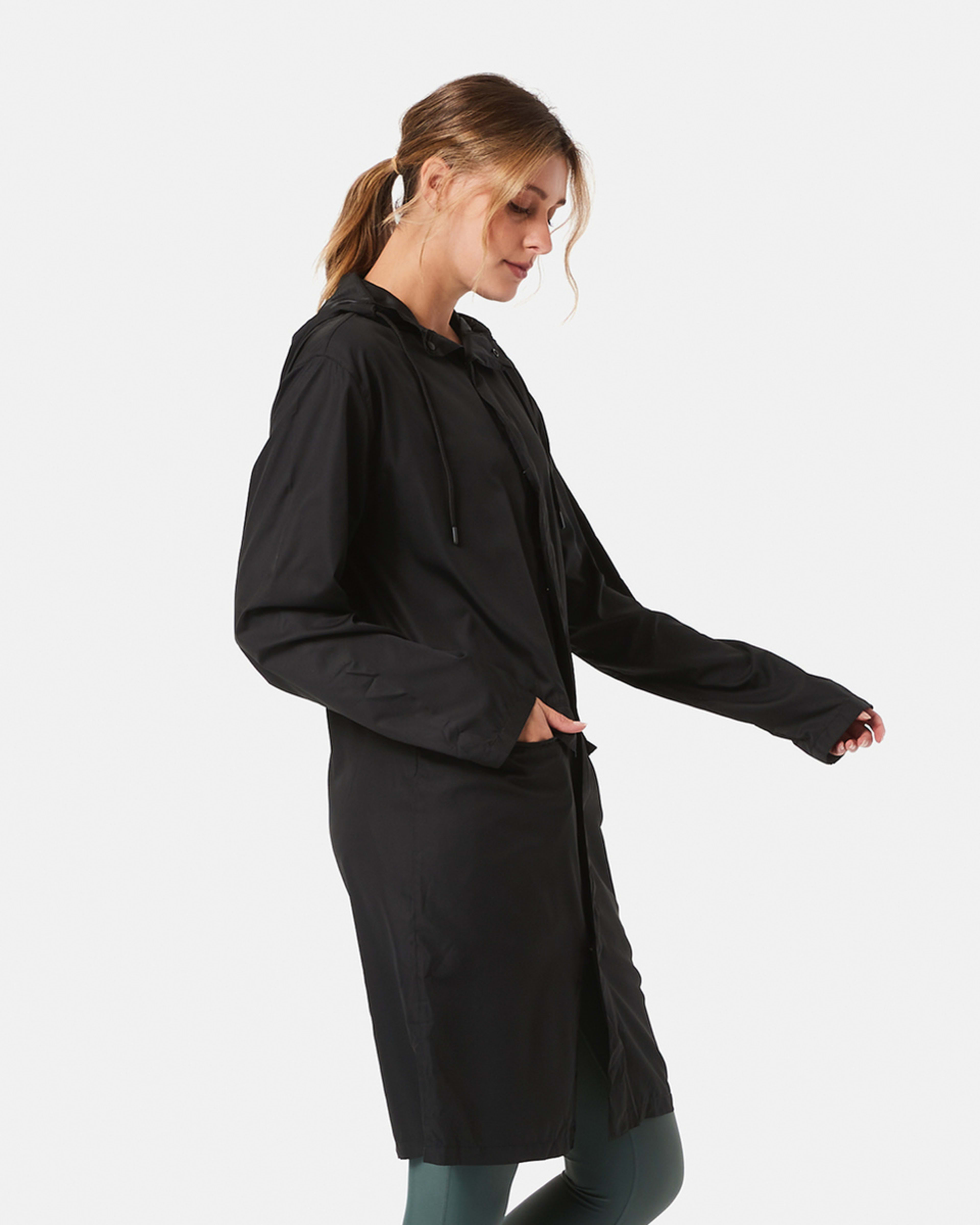 4 Active Unisex Packable Raincoat Black, 4 of 10