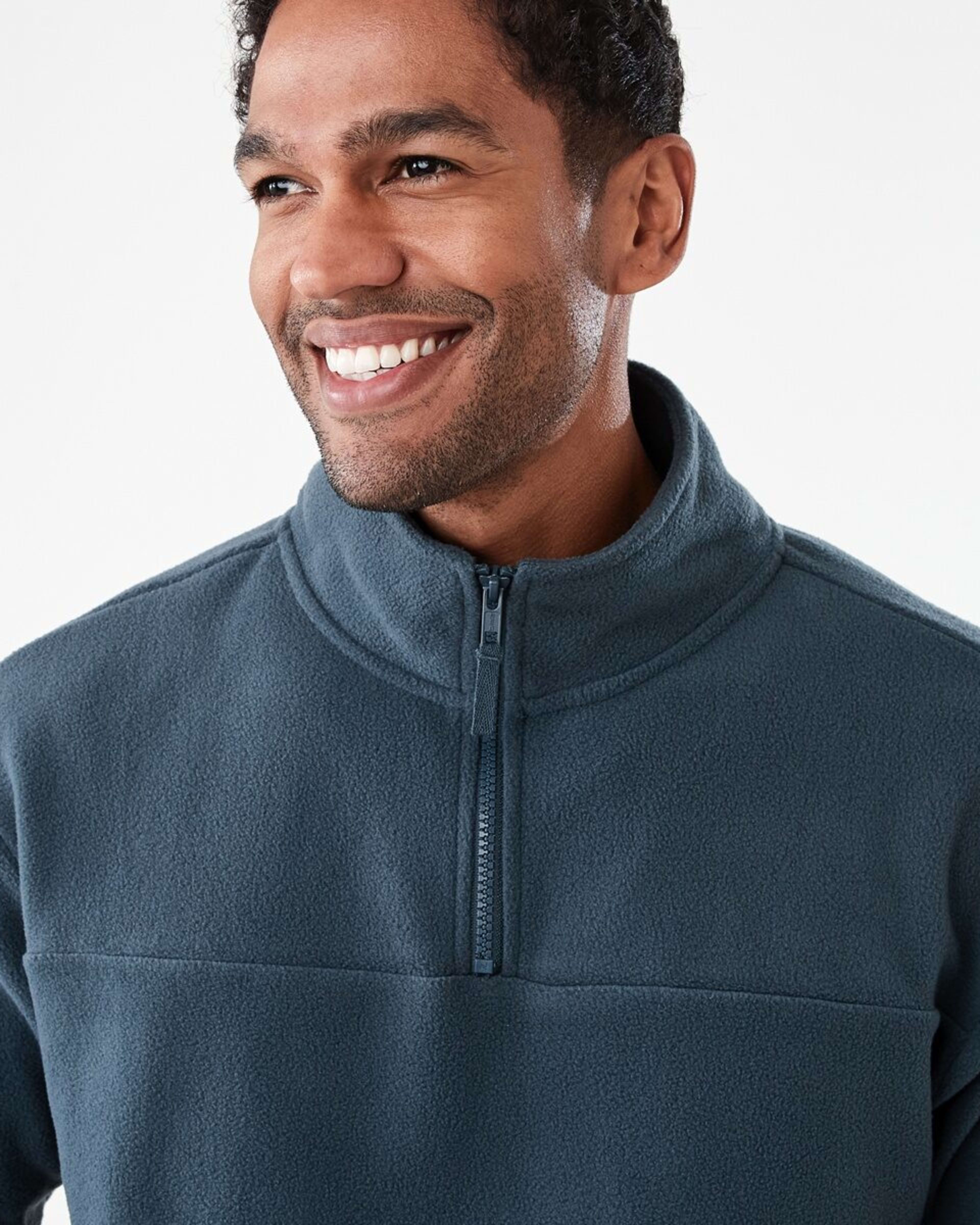 4 Active Mens Polar Fleece Quarter Zip Long Sleeve Navy W25, 4 of 6