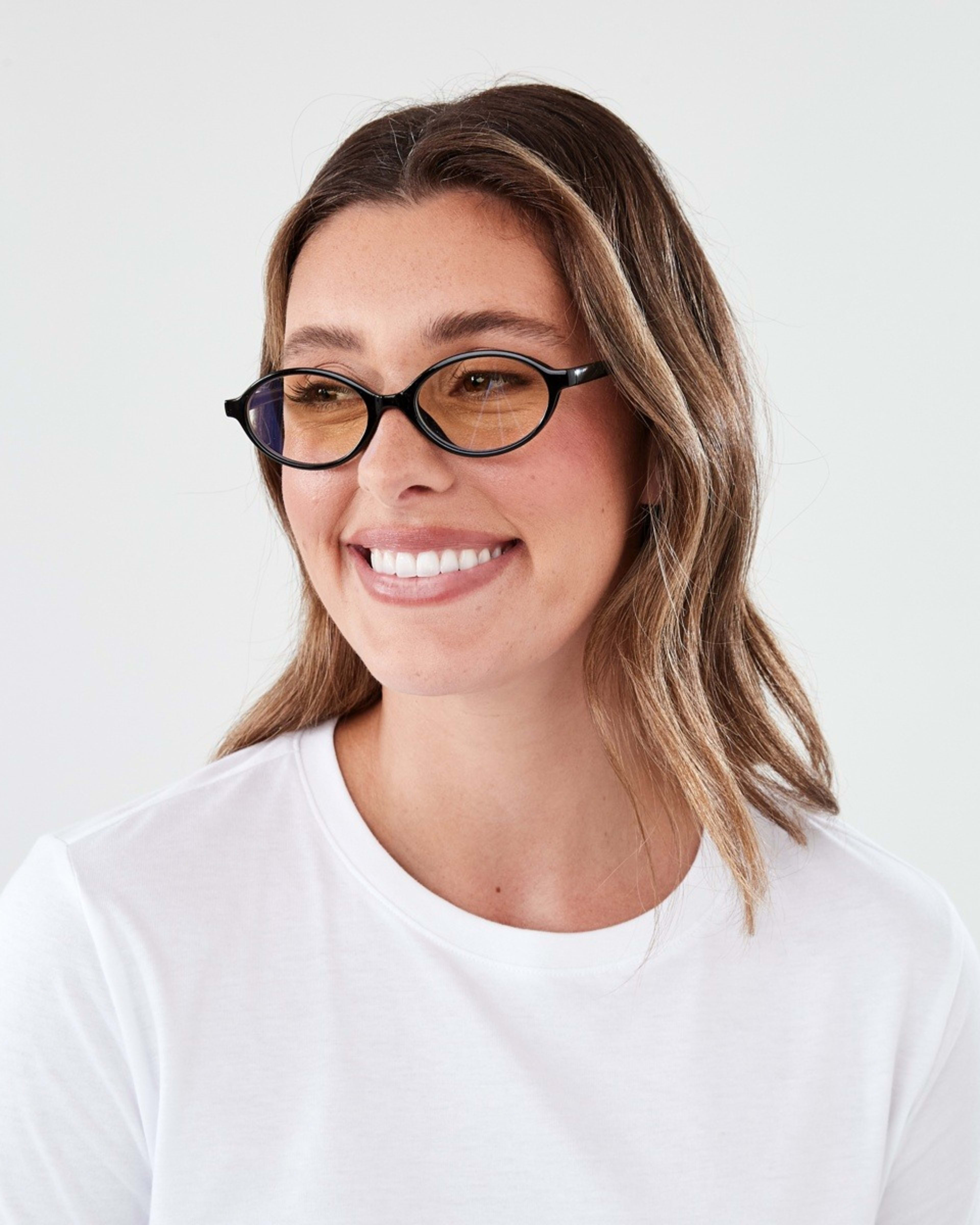 5 Womens Oval Blue Light Glasses Black, 5 of 7