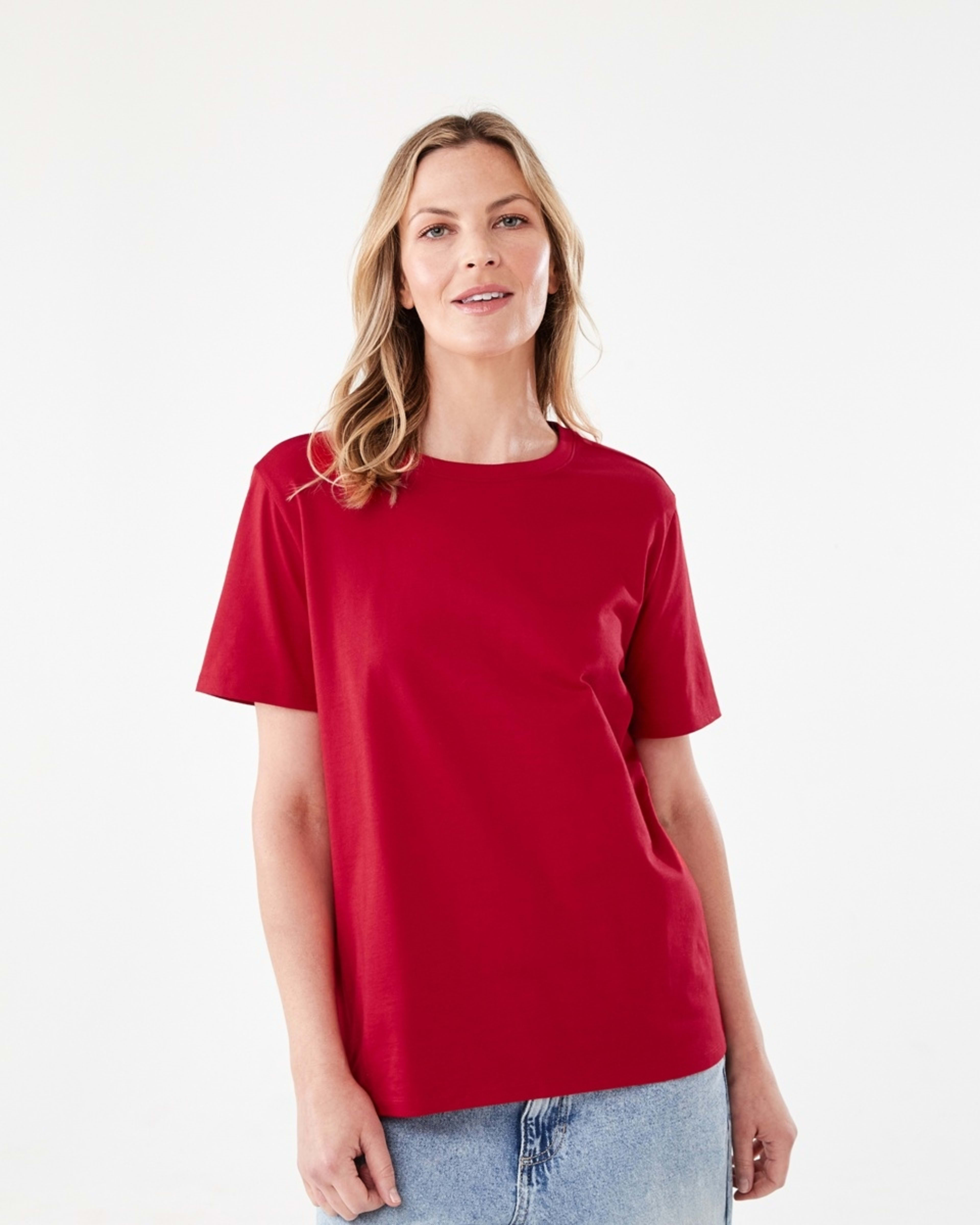 1 Short Sleeve Australian Cotton T-shirt Cherry Red