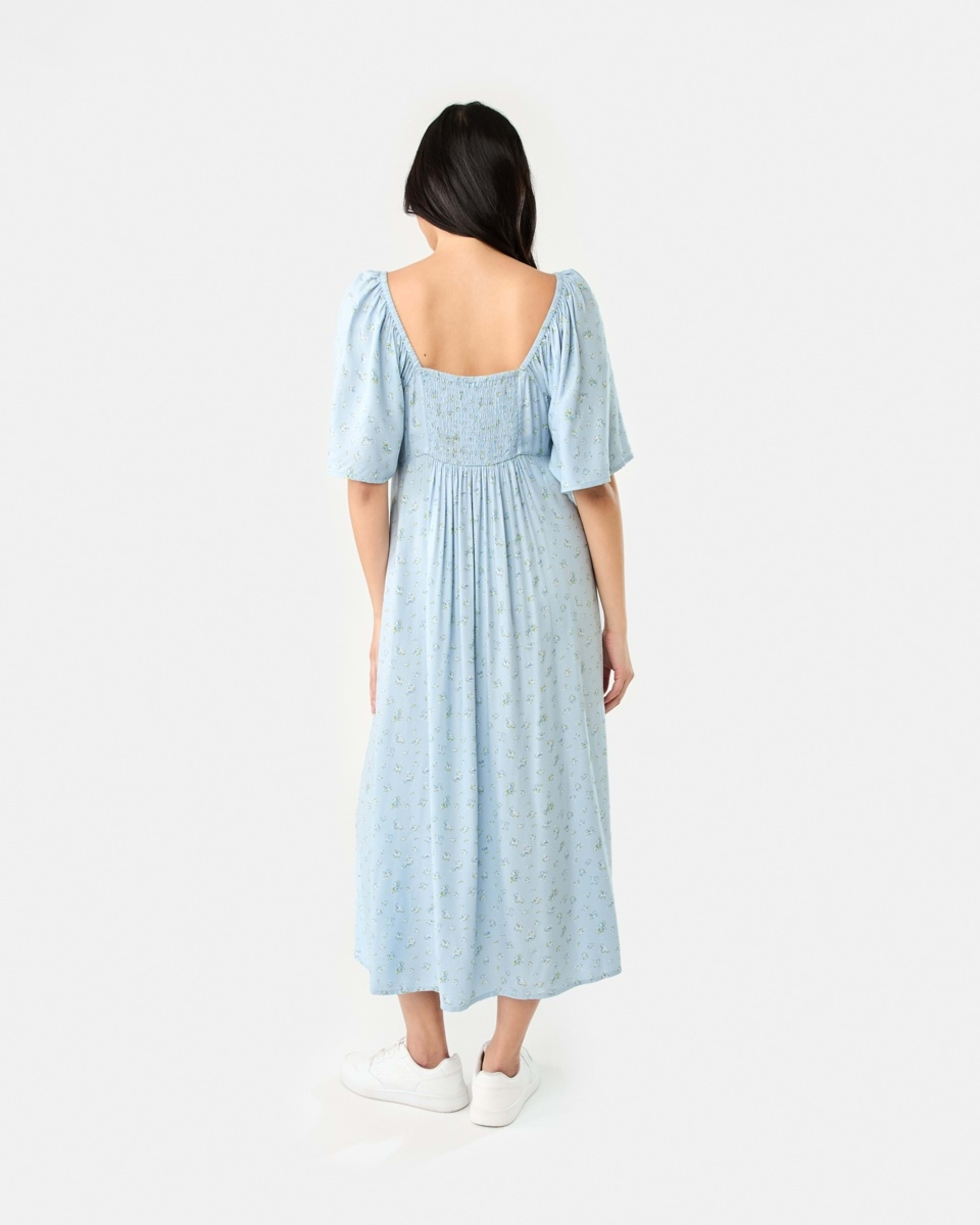 4 Short Sleeve Square Neck Tea Midi Dress DITSY ROSE SKYWAY, 4 of 8
