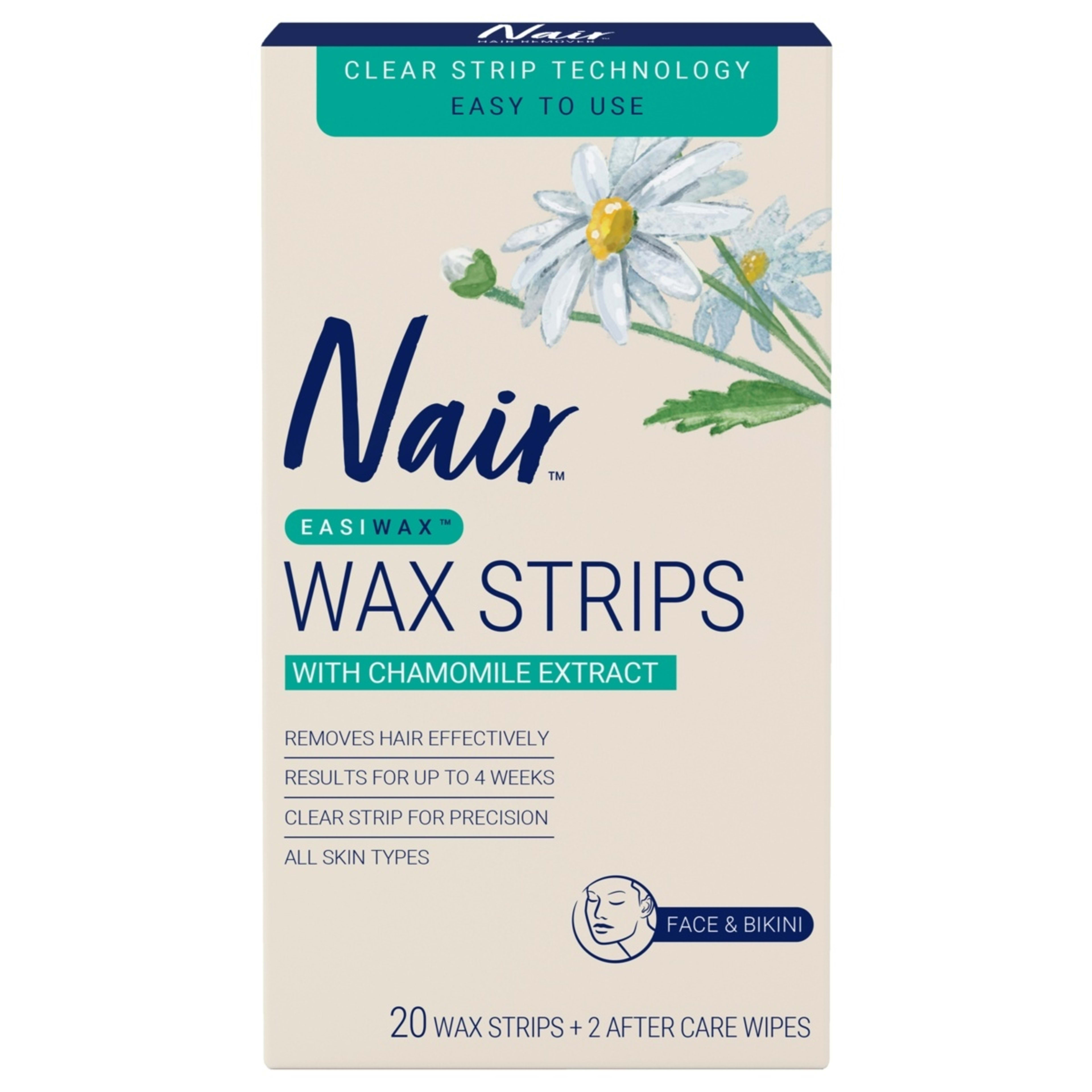 1 Nair 20 Pack Easiwax Mini Wax Strips