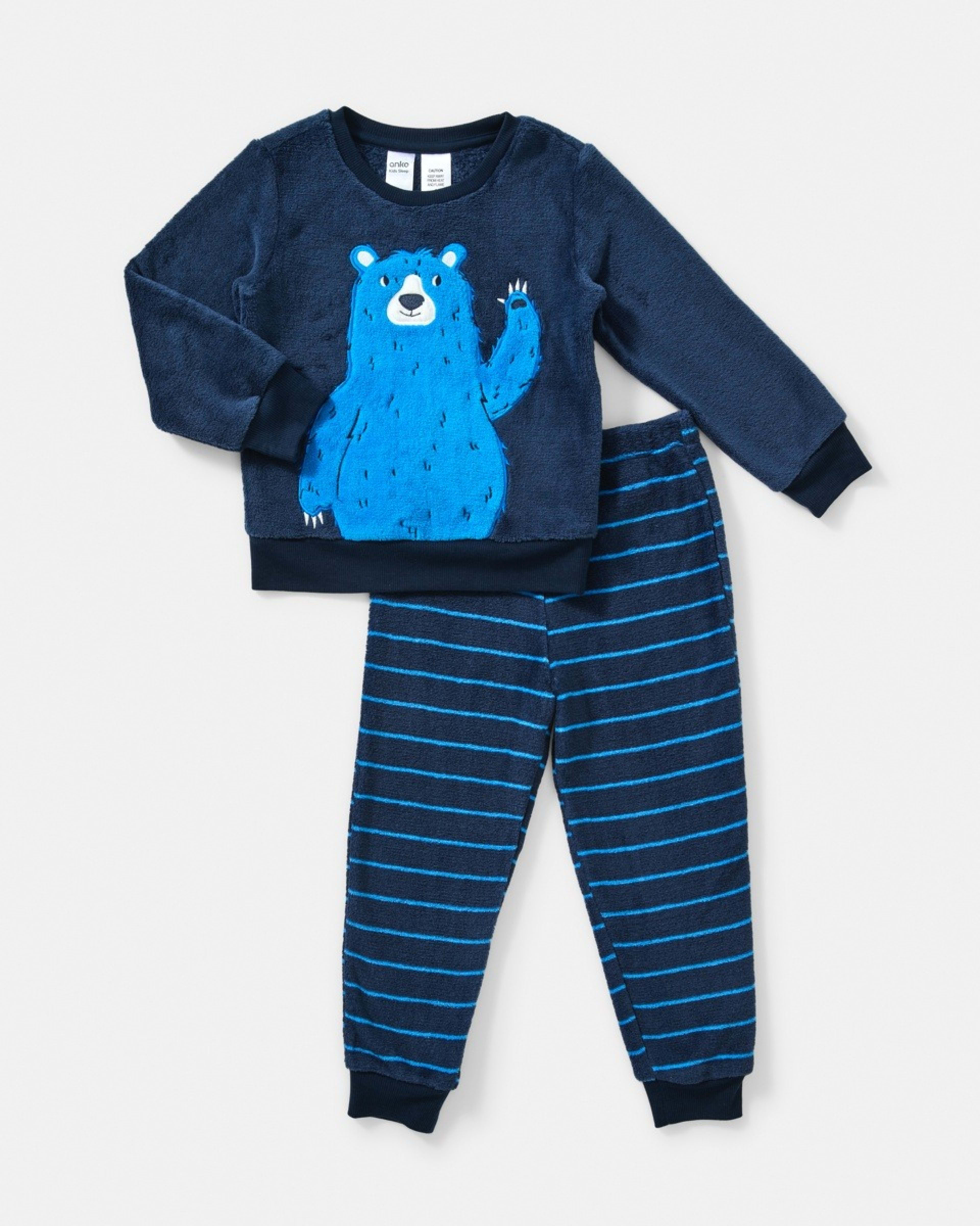 5 Fluffy Pyjama Set Nvy Bear, 5 of 8