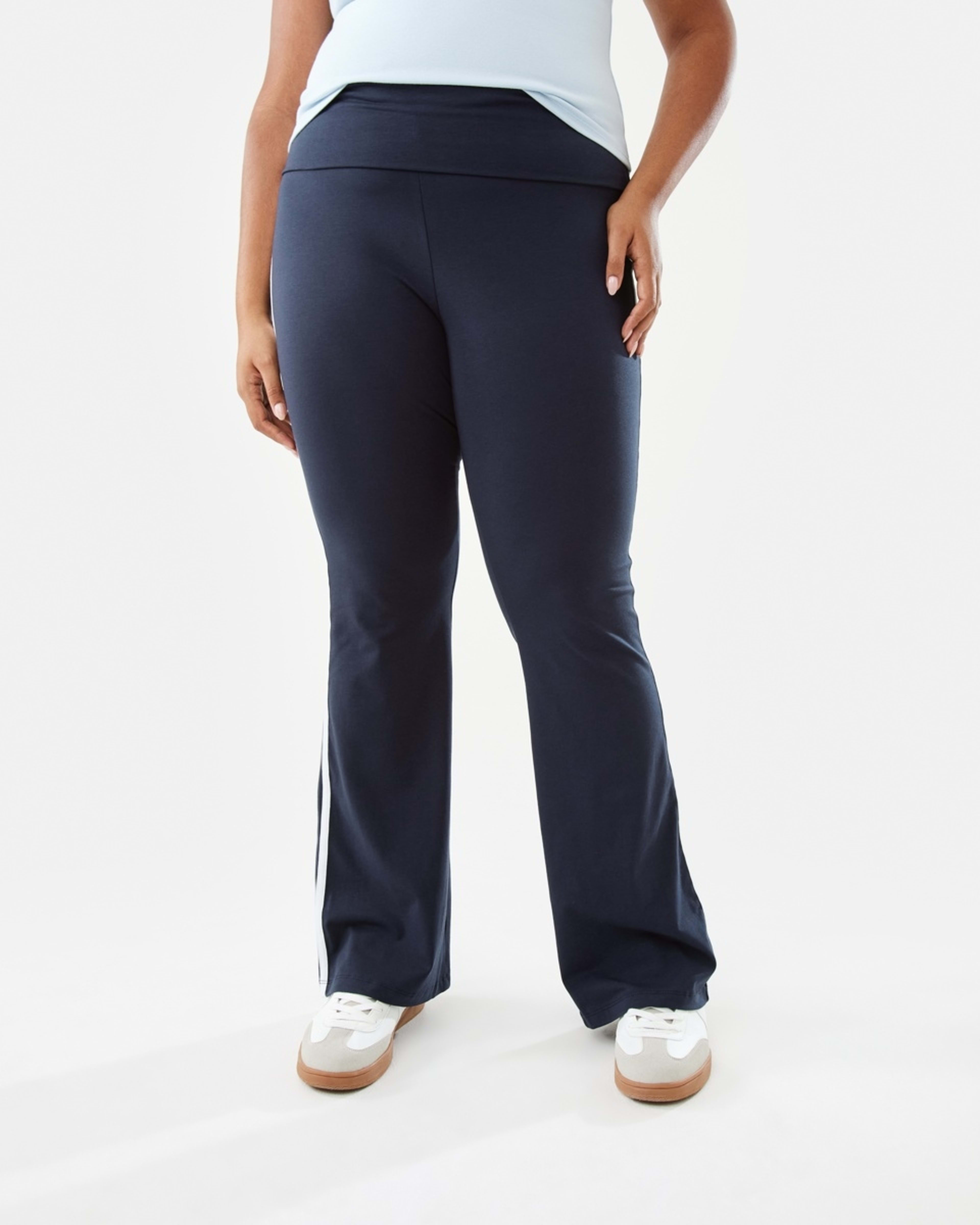 3 Side Stripe Fold Down Flare Pants Navy Blaze, 3 of 10