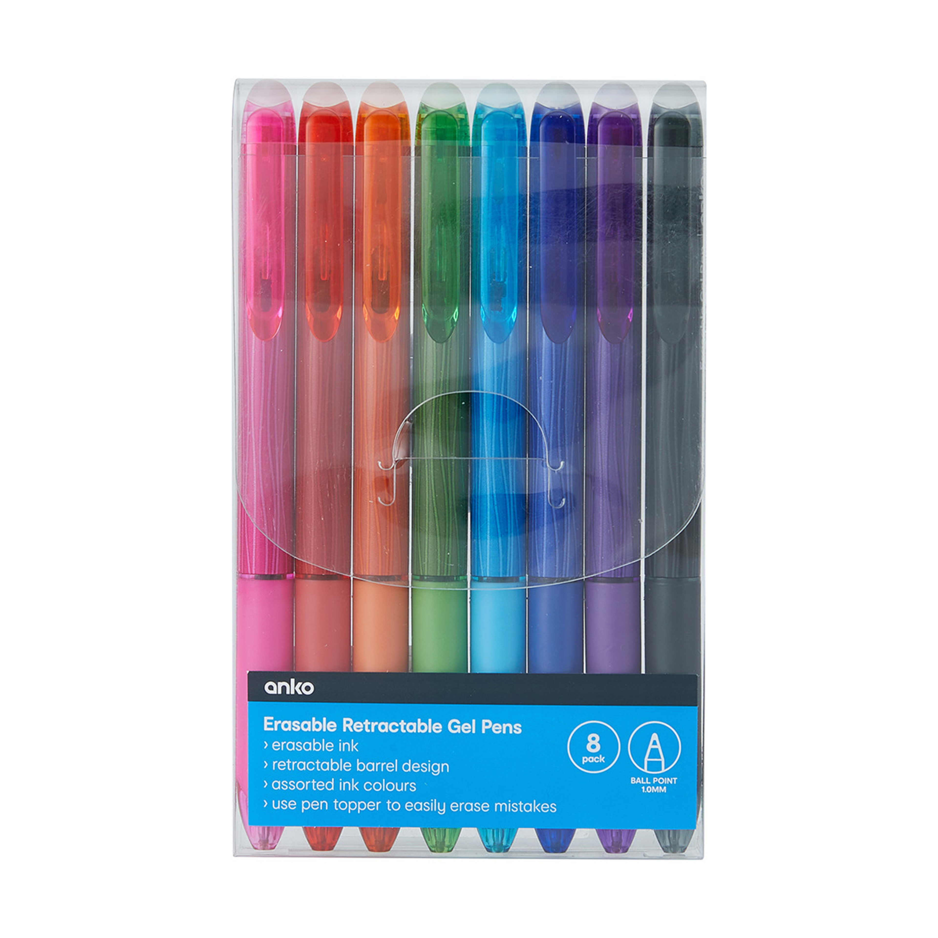 8 Pack Erasable Retractable Gel Pen Kmart