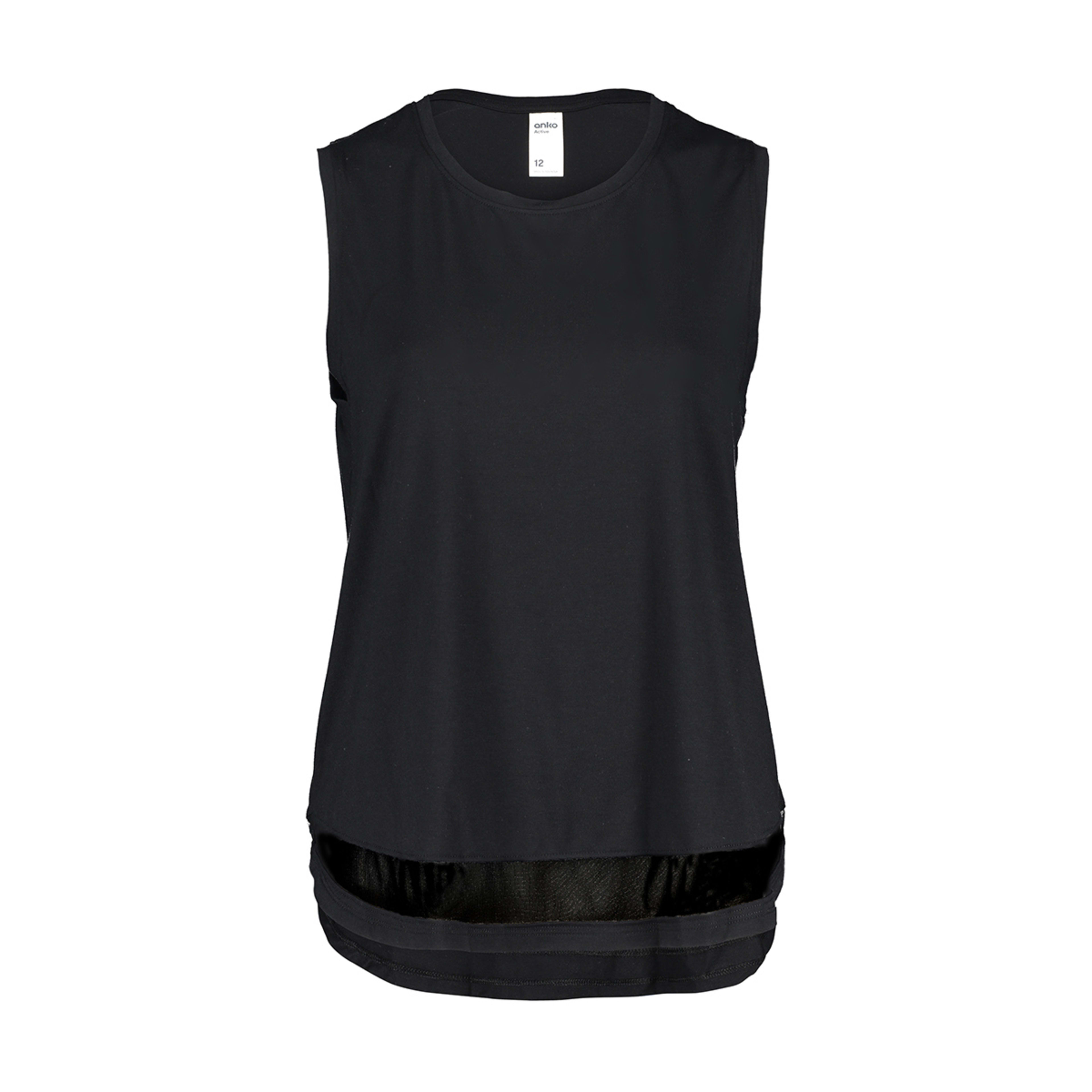 6 Active Womens Sleeveless Mesh Tank Black, 6 of 6